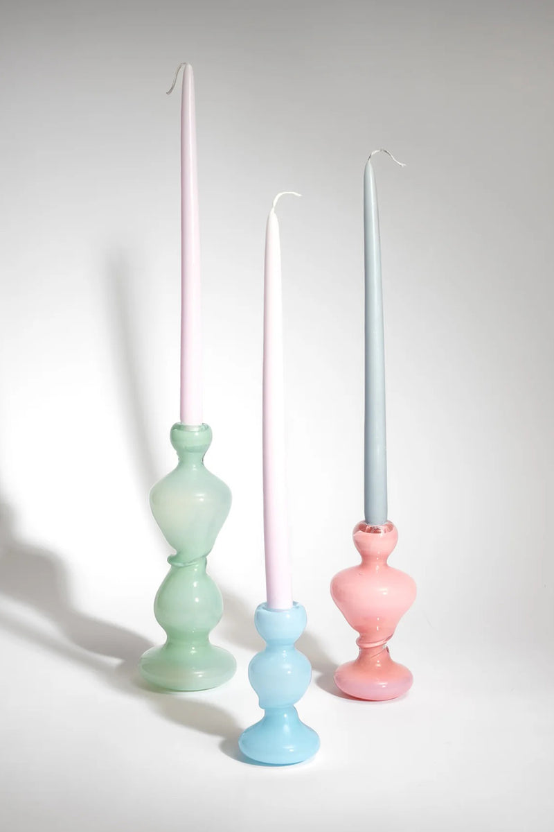 CANDLE HOLDER MEDIUM IN RHUBARB