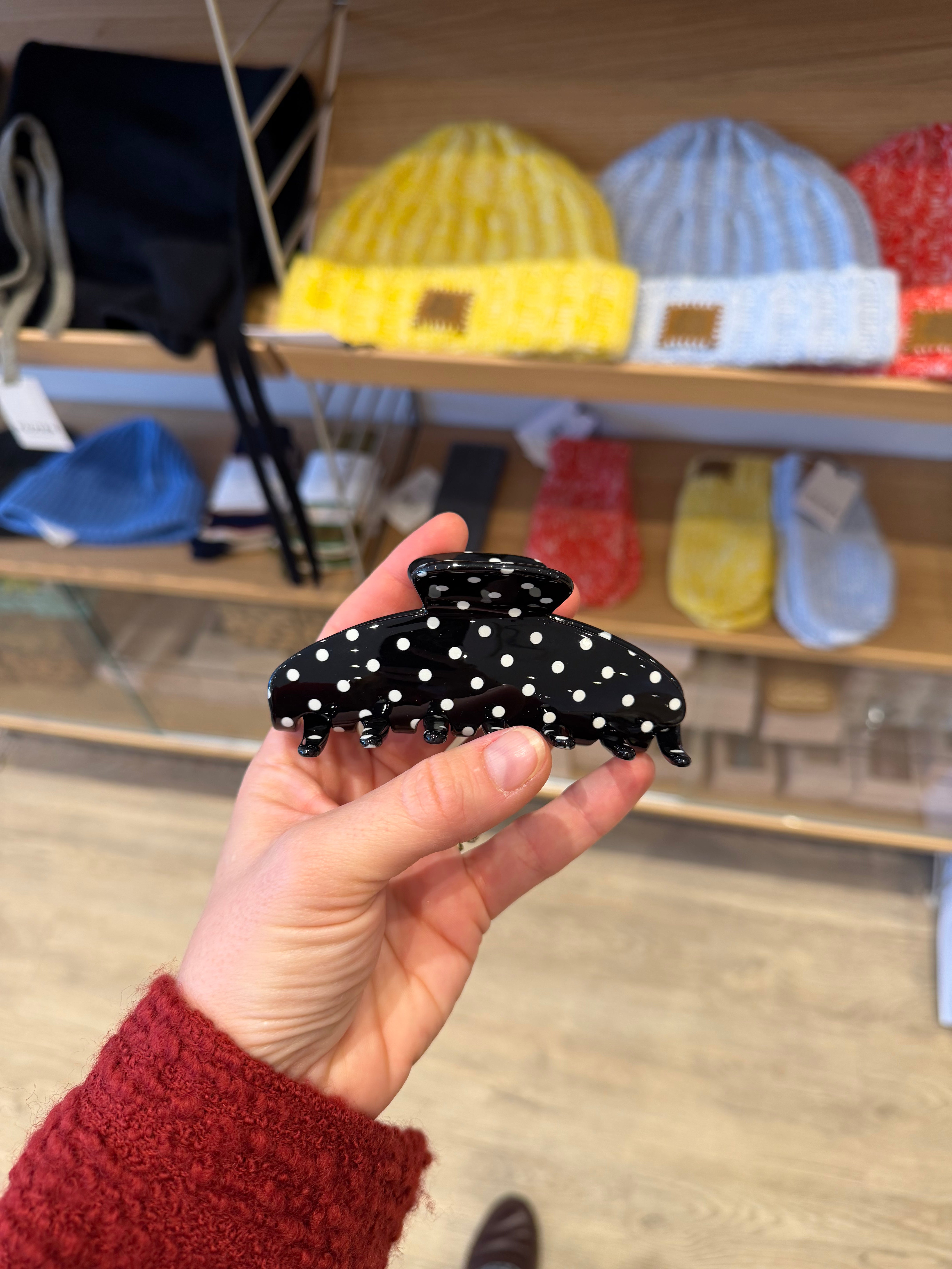 BIG EFFING CLIP IN NOIR POLKA DOT