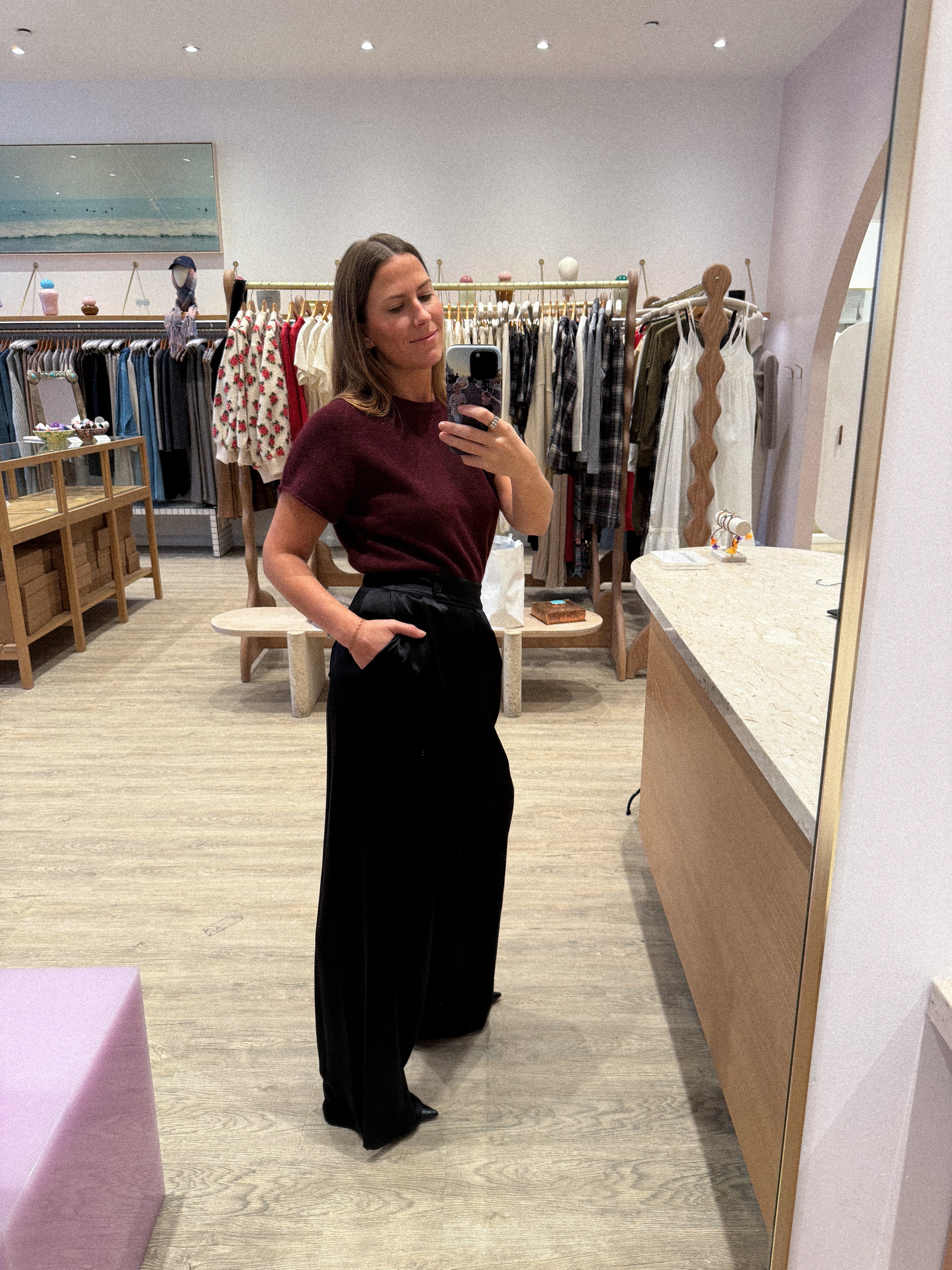 BROOKE HIGH RISE DOUBLE PLEAT SILK TROUSER