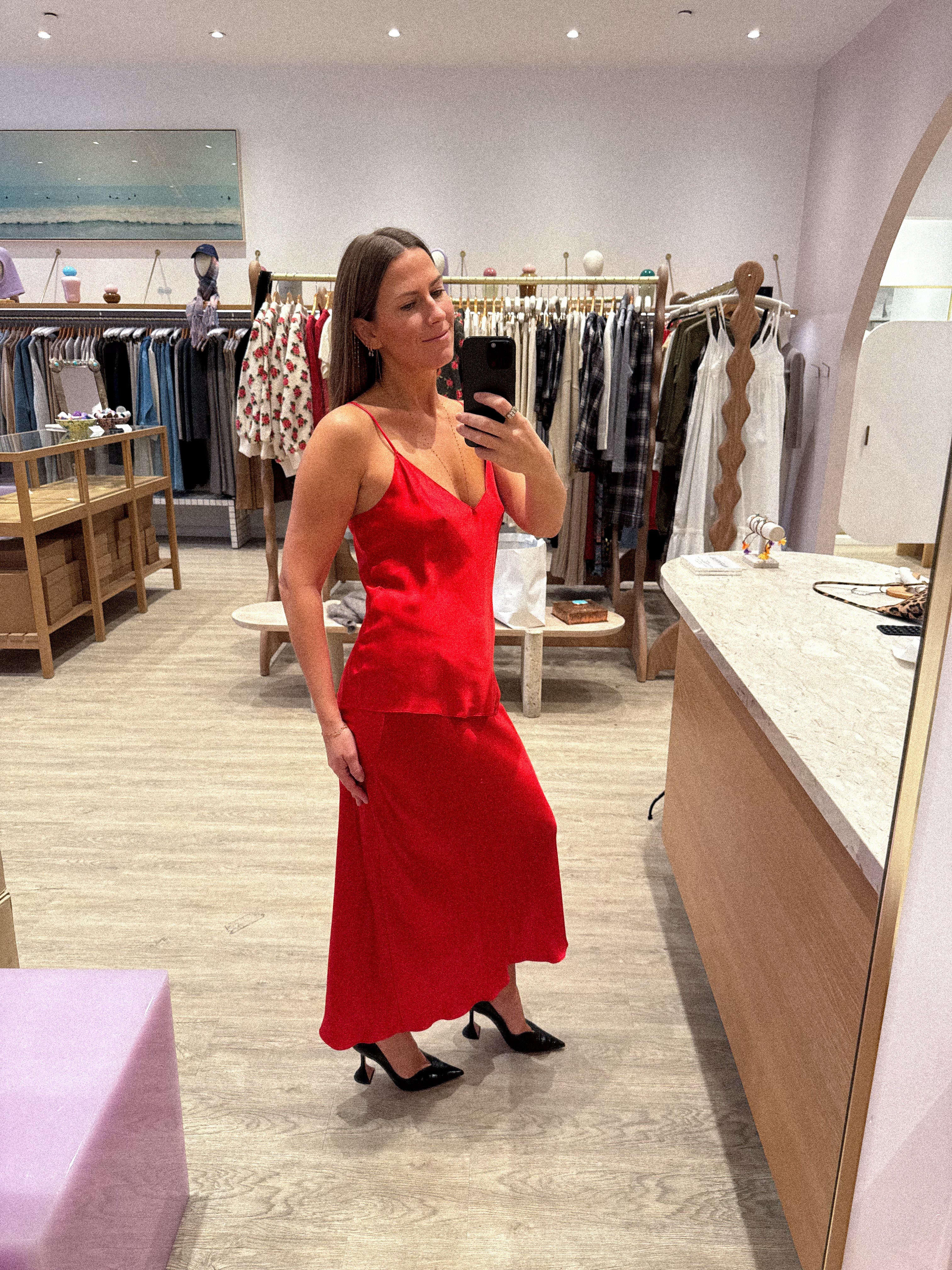 GLORIA V-NECK BIAS SILK TANK