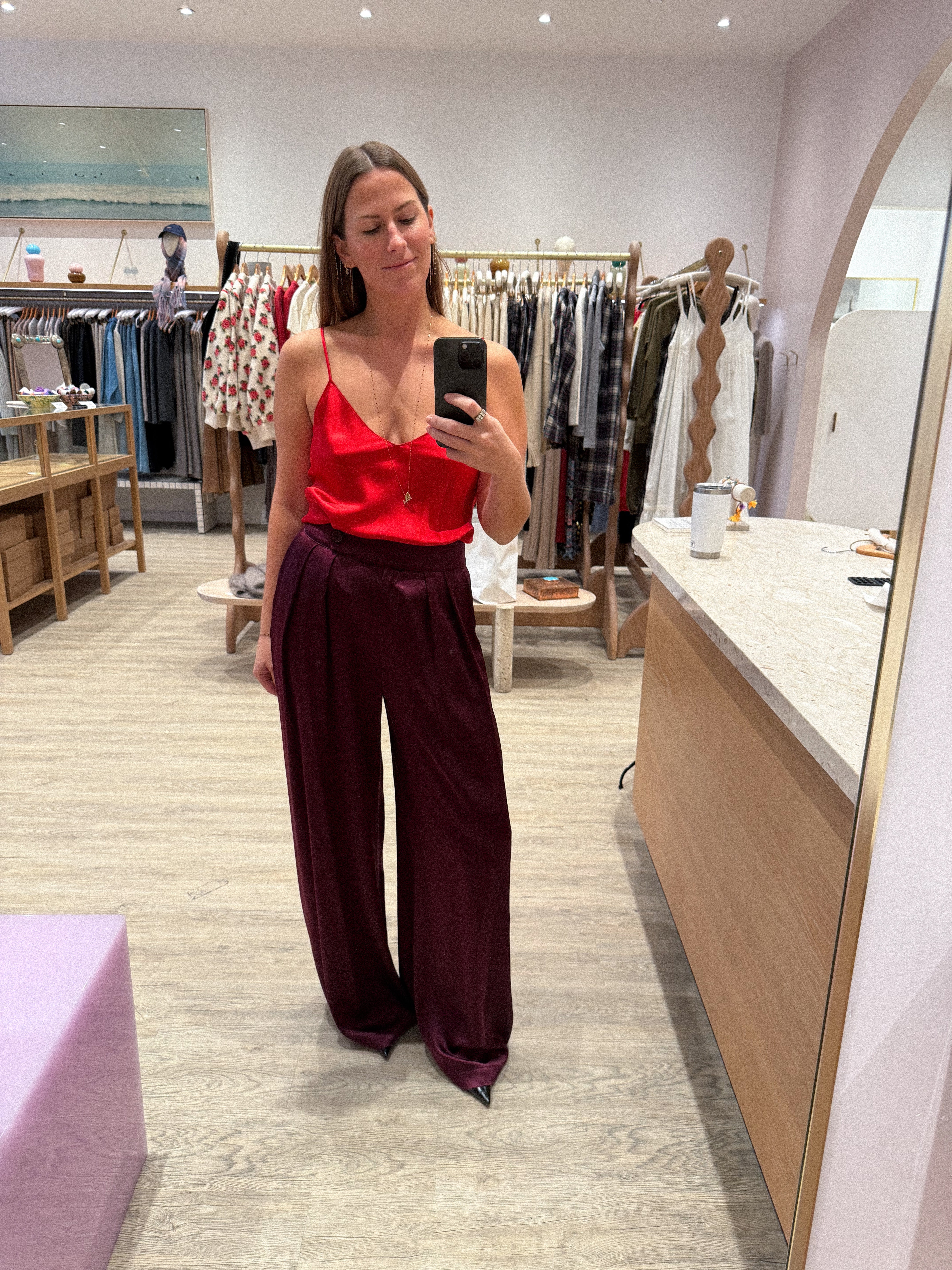 BROOKE HIGH RISE DOUBLE PLEAT SILK TROUSER