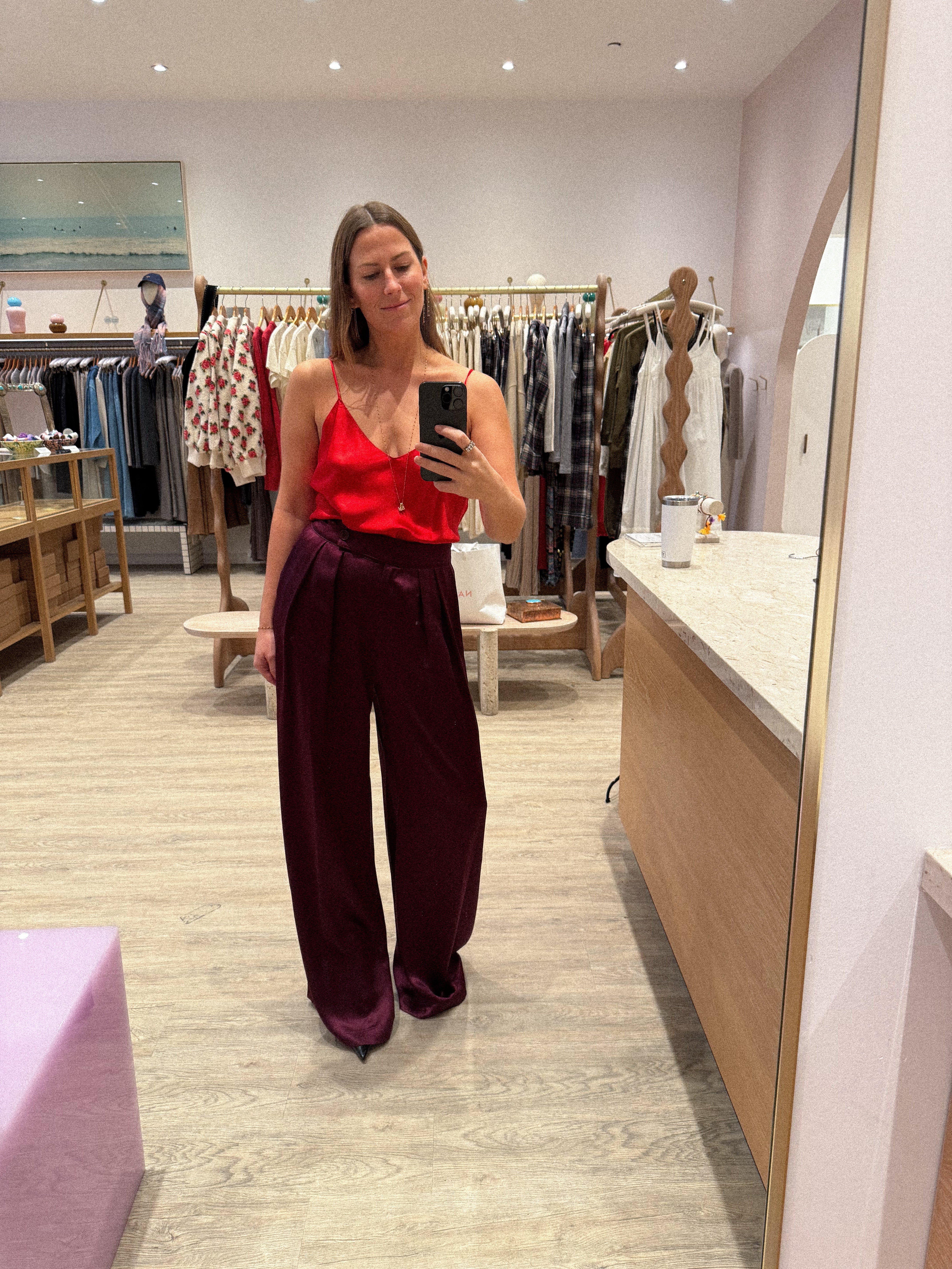 BROOKE HIGH RISE DOUBLE PLEAT SILK TROUSER