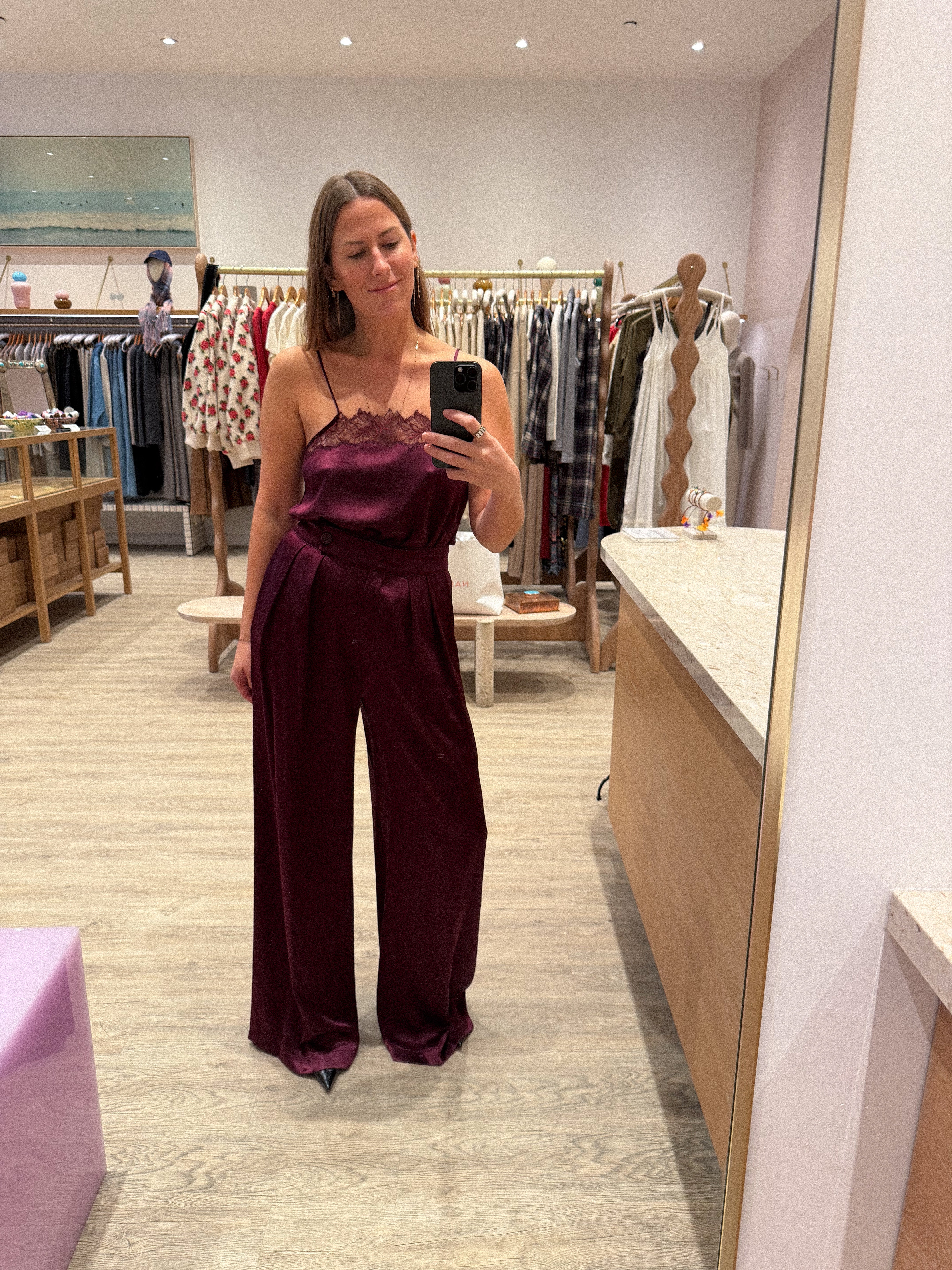 BROOKE HIGH RISE DOUBLE PLEAT SILK TROUSER