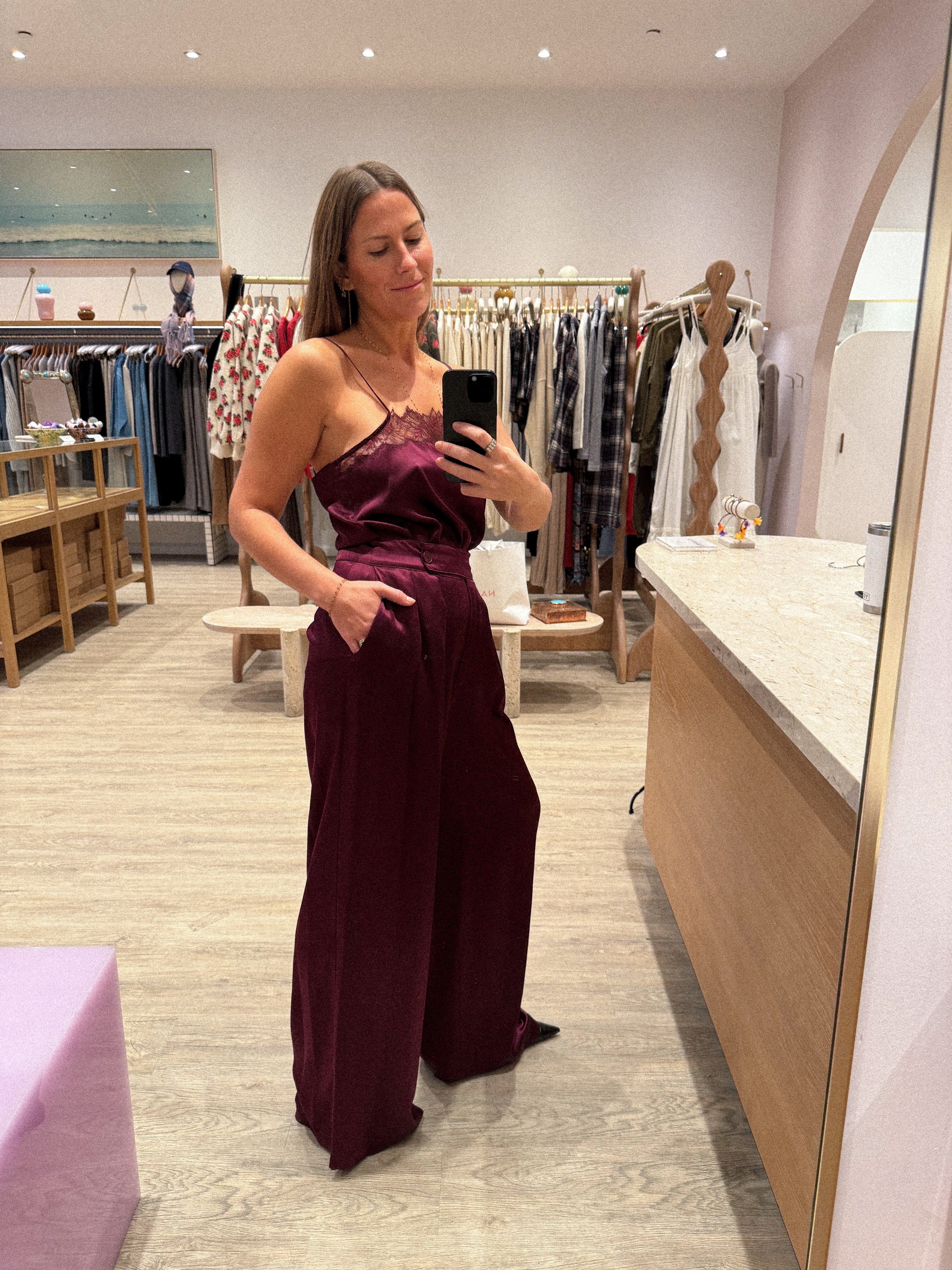 BROOKE HIGH RISE DOUBLE PLEAT SILK TROUSER