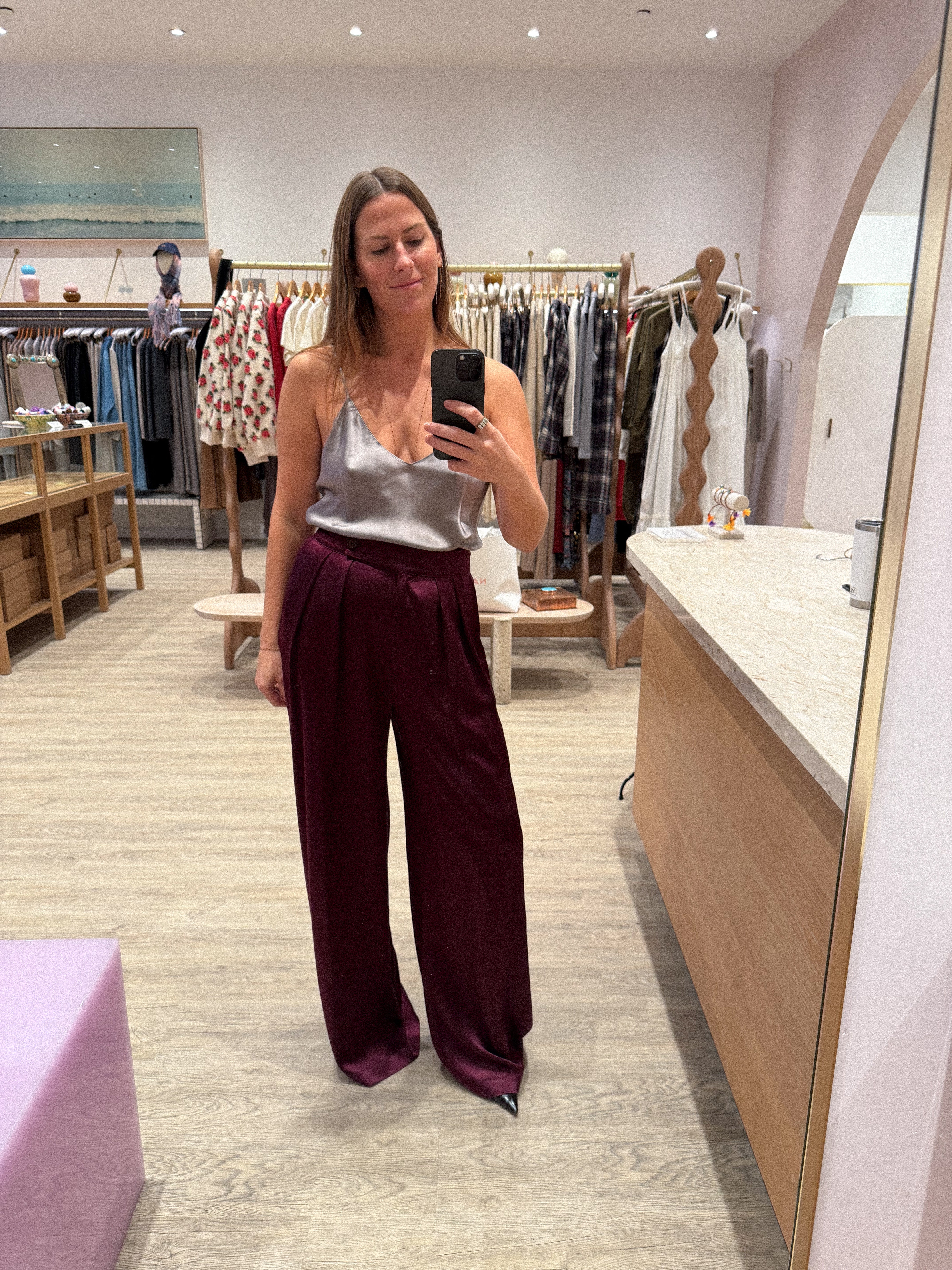 GLORIA V-NECK BIAS SILK TANK