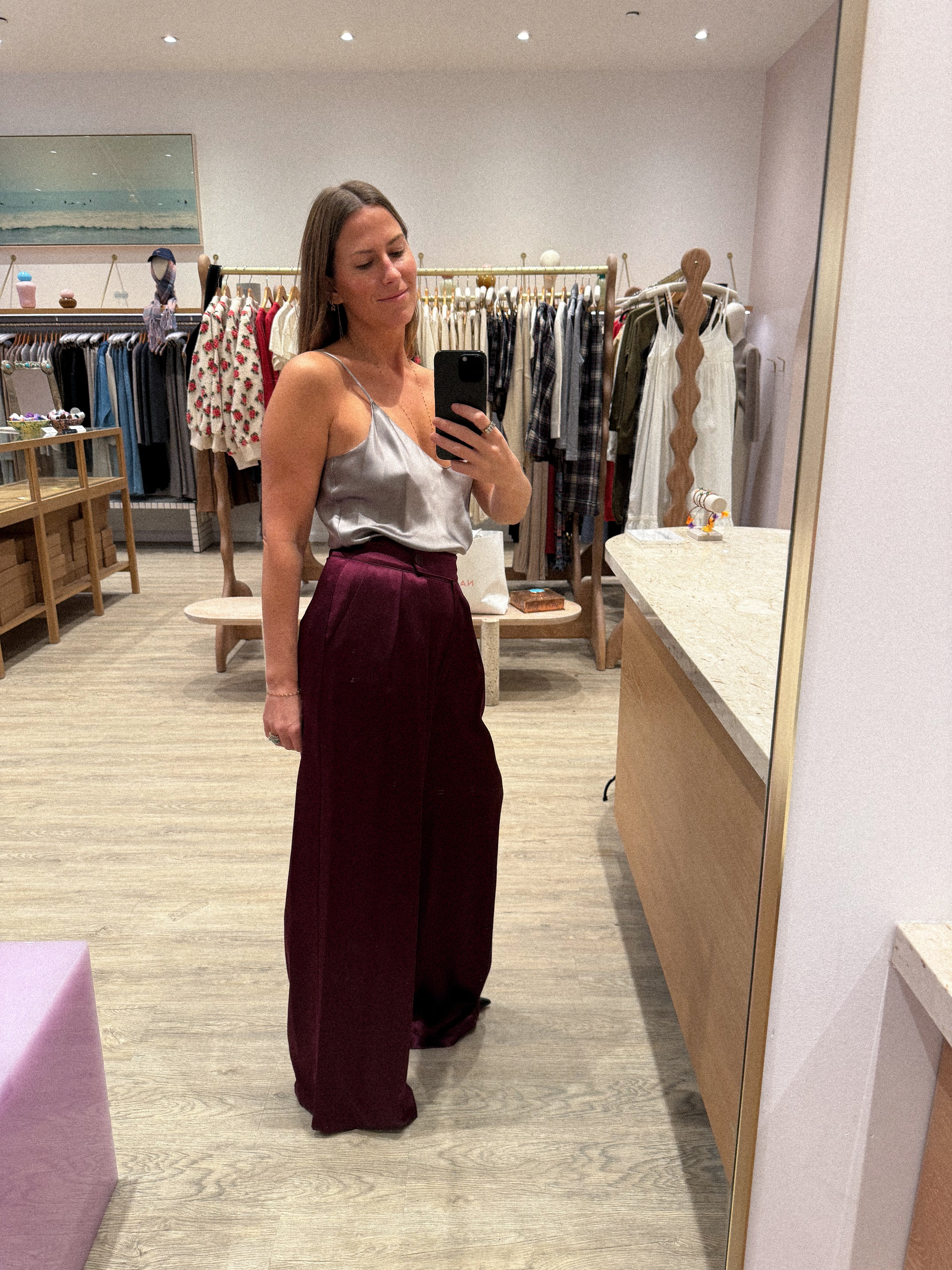 GLORIA V-NECK BIAS SILK TANK