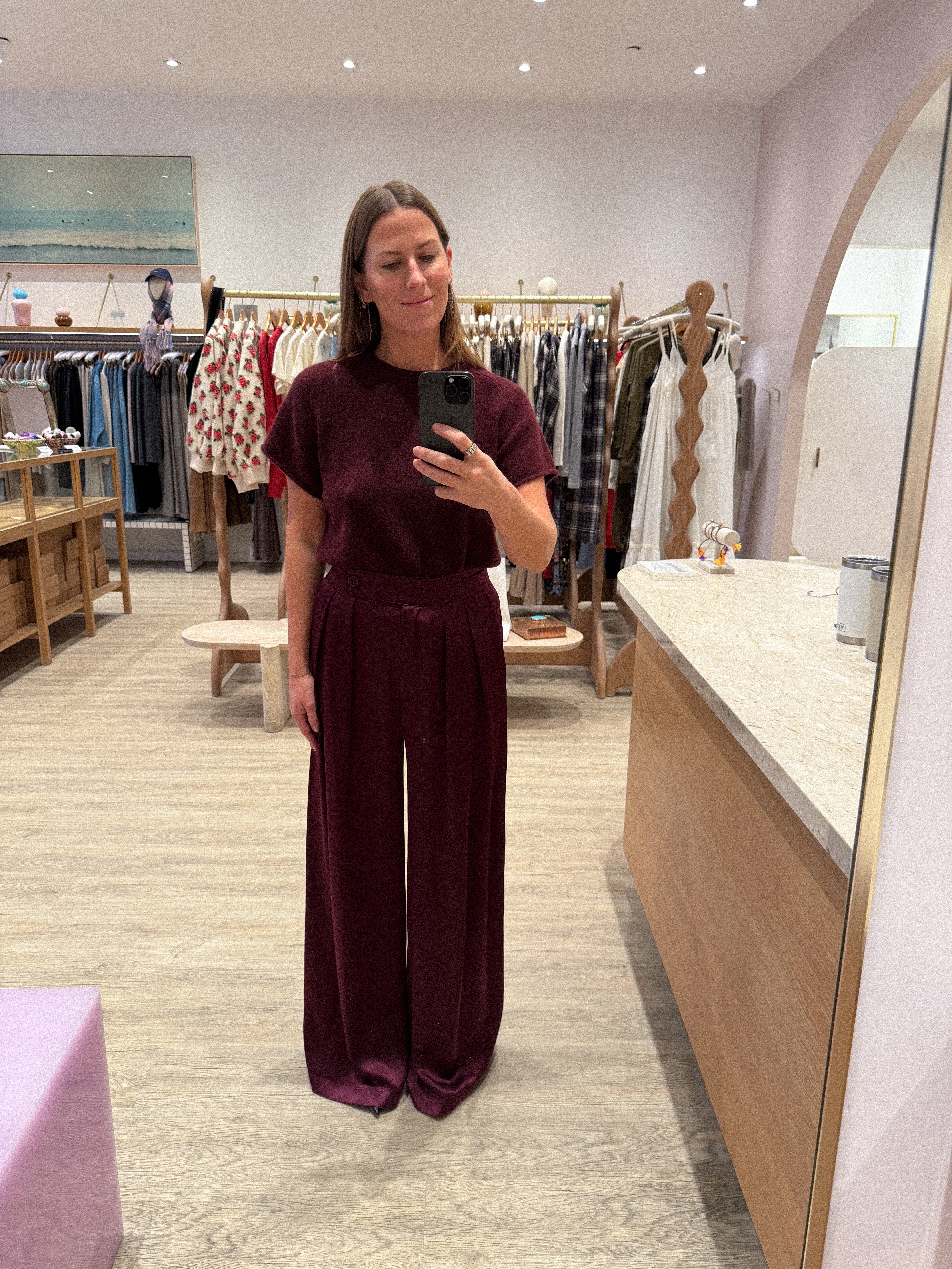 BROOKE HIGH RISE DOUBLE PLEAT SILK TROUSER