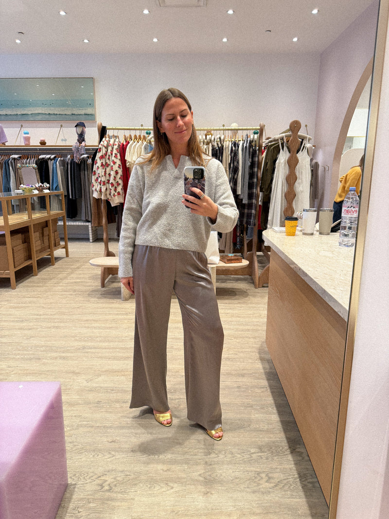 KAROLINE BOUCLE POLO SWEATER