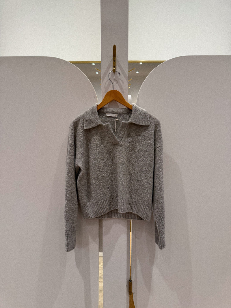 KAROLINE BOUCLE POLO SWEATER