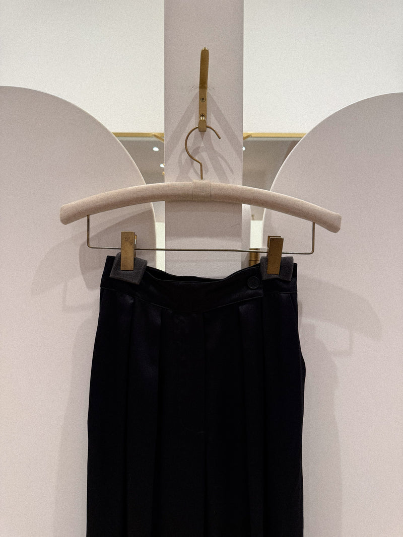 BROOKE HIGH RISE DOUBLE PLEAT SILK TROUSER