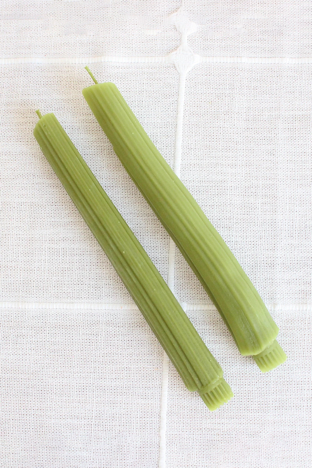 CELERY TAPER CANDLES - SET OF 2