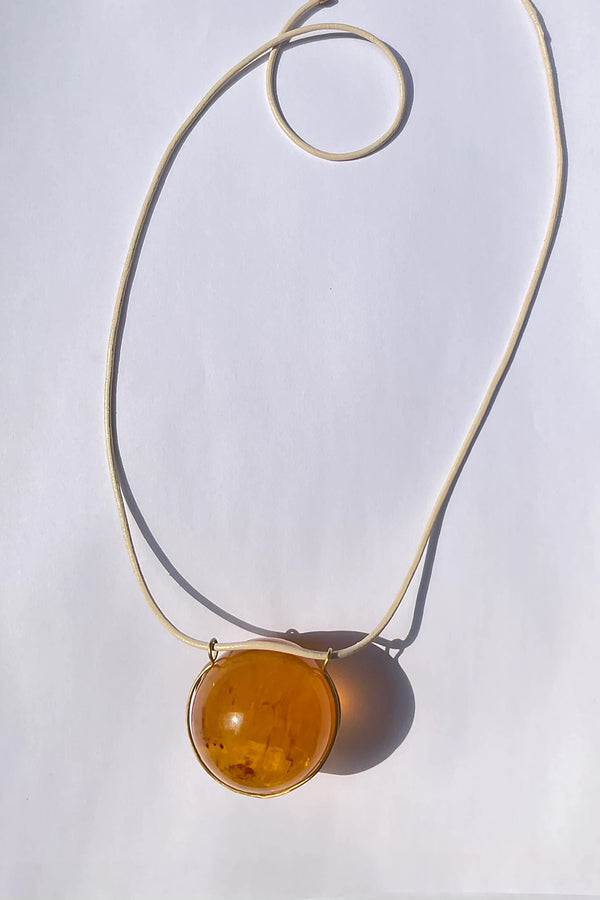 *Marisa Klass Trunkshow* YELLOW FLUORITE WITH MICA HEALING SPHERE NECKLACE