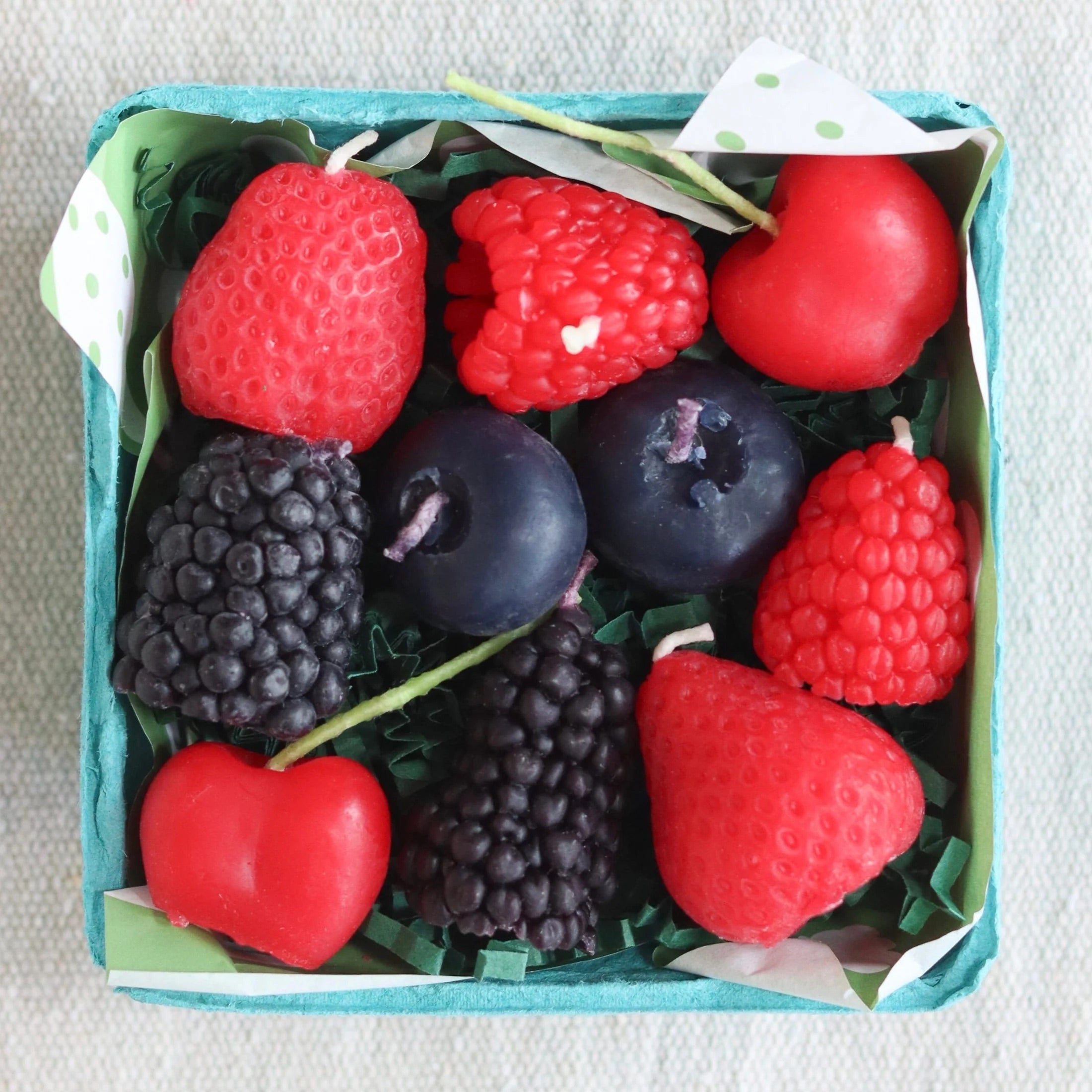 MIXED BERRY BIRTHDAY CANDLES - SET OF 10
