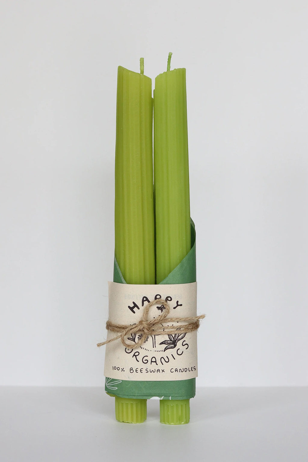 CELERY TAPER CANDLES - SET OF 2