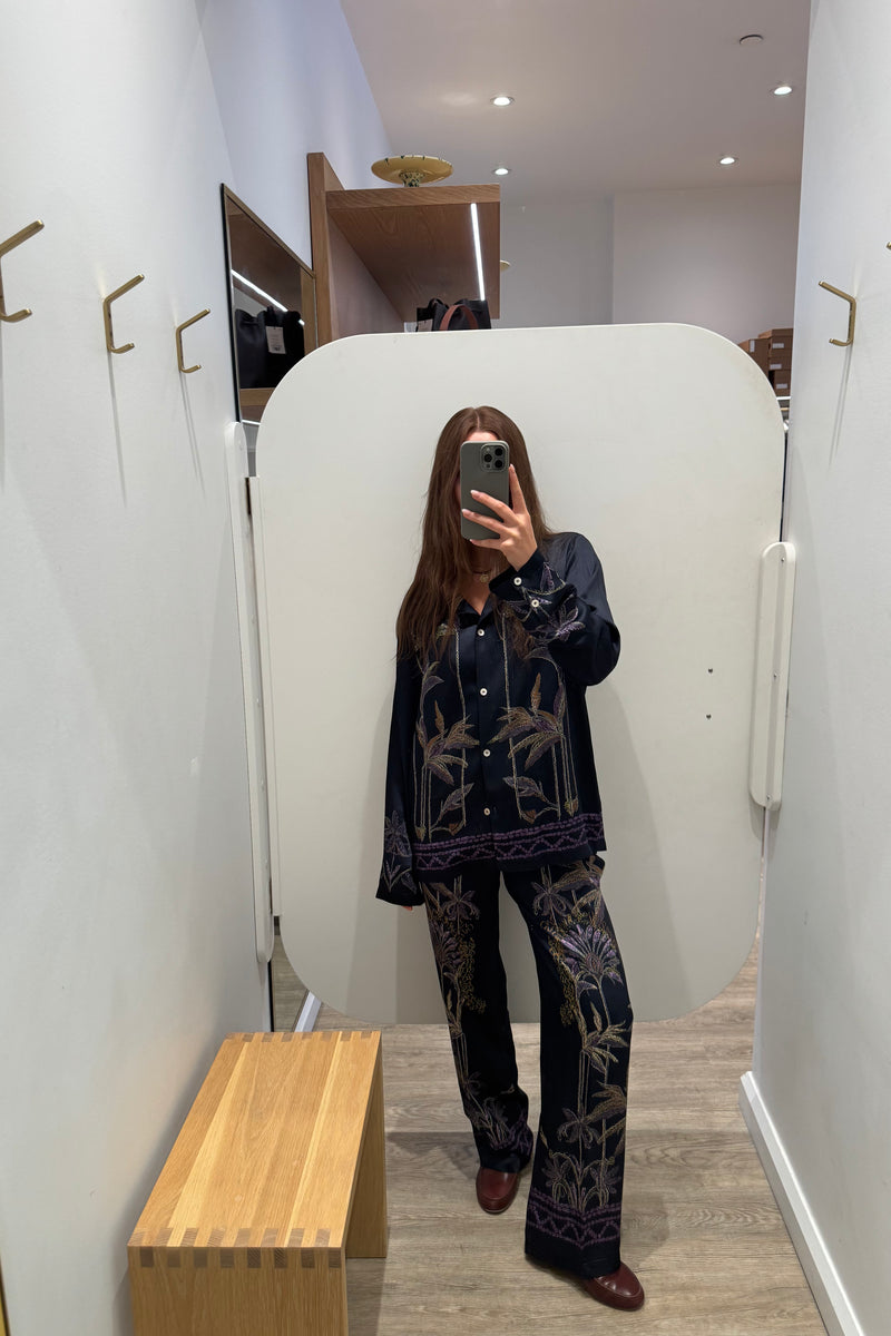 SOGNI PRINT ENVERS SATIN PANTS