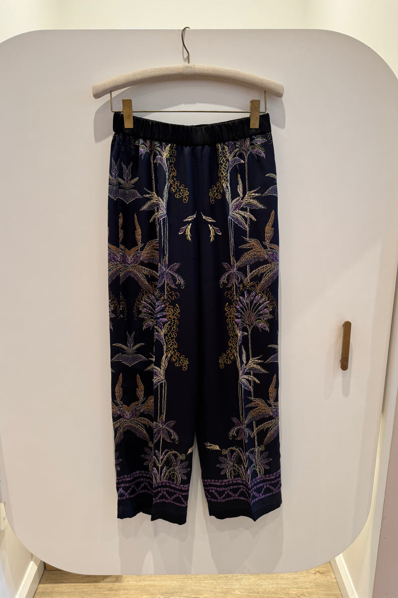 SOGNI PRINT ENVERS SATIN PANTS