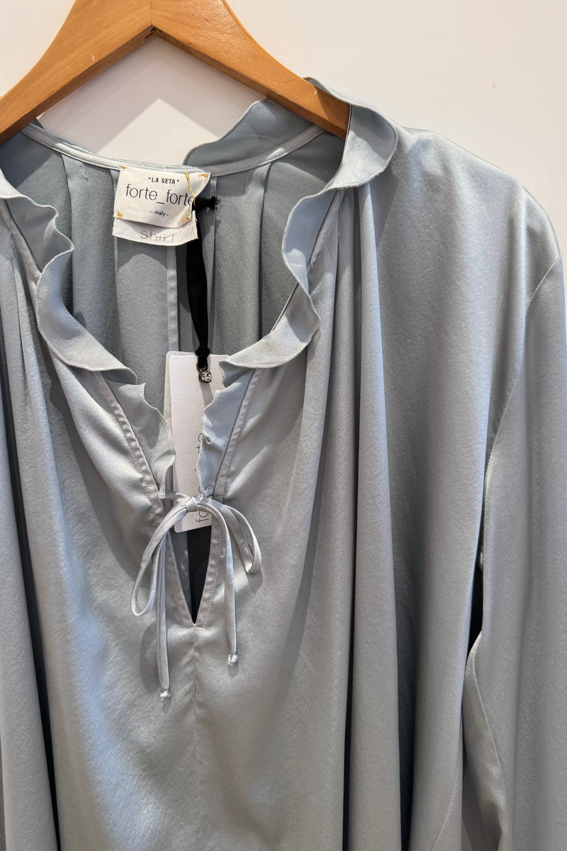 STRETCH SILK SATIN BOHEMIAN SHIRT