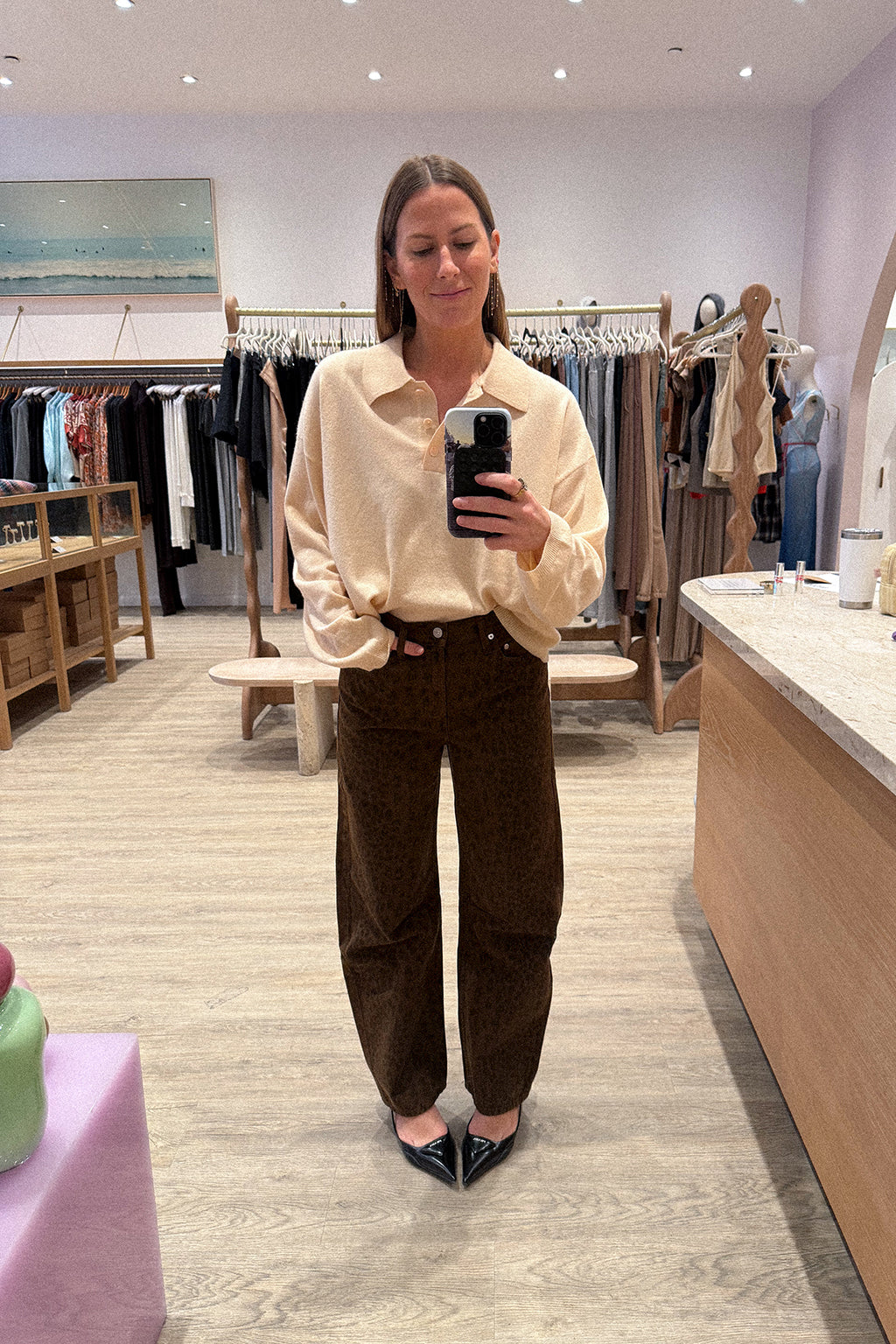 ELSIE RELAXED POLO SWEATER