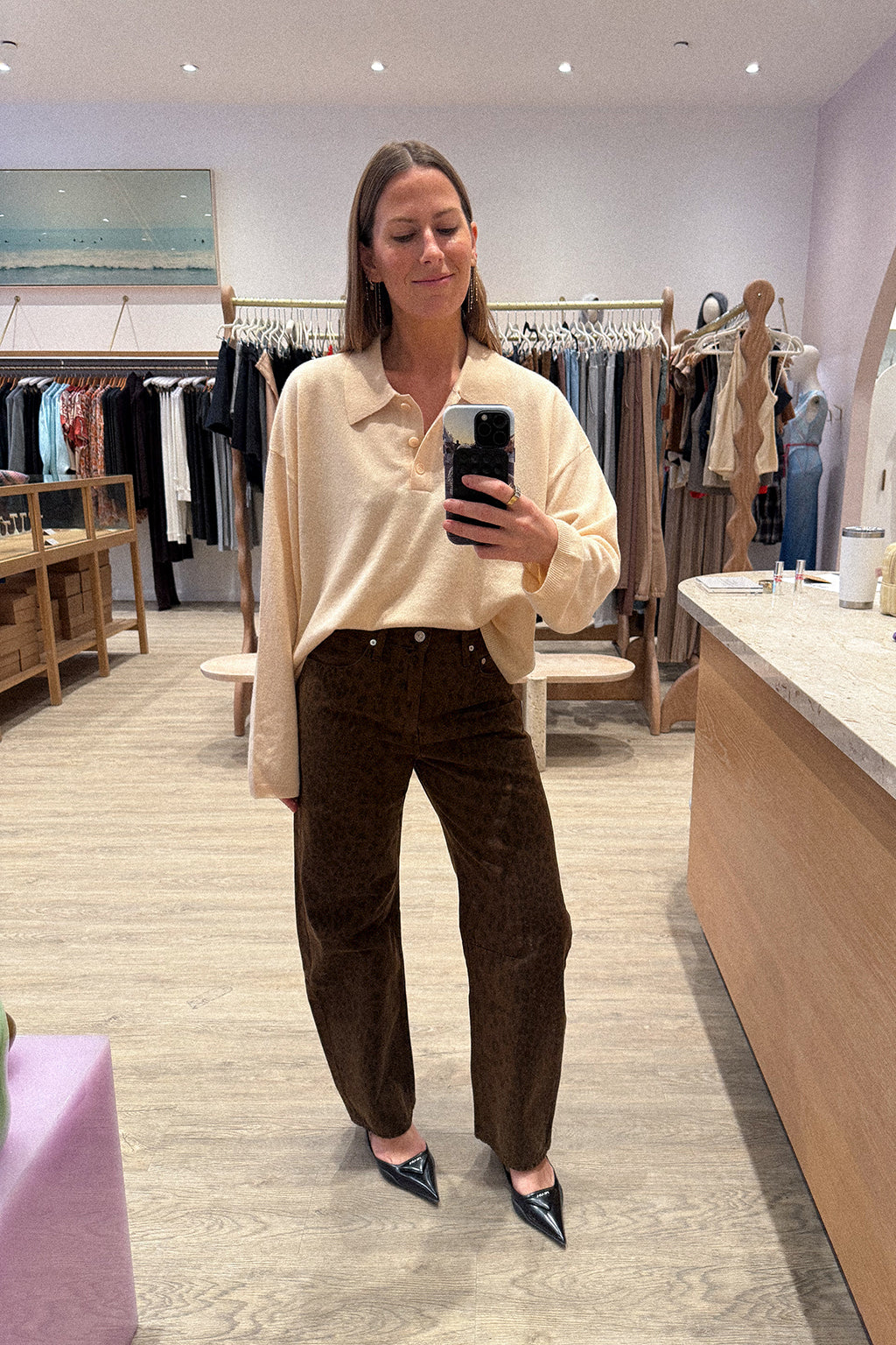 ELSIE RELAXED POLO SWEATER