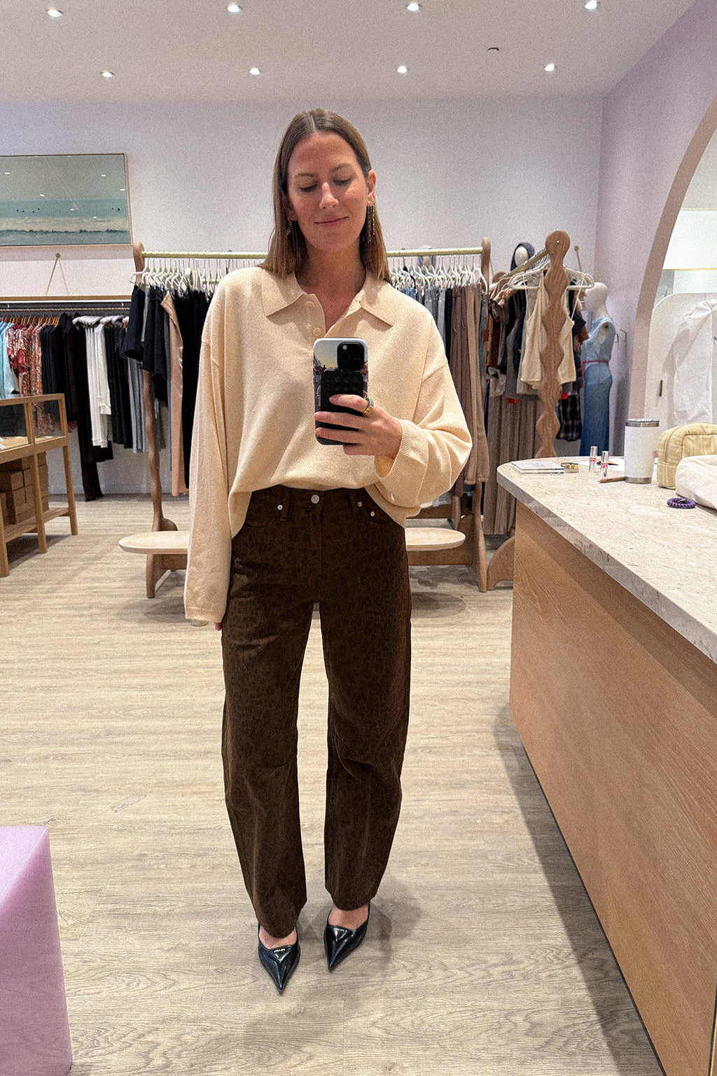 ELSIE RELAXED POLO SWEATER