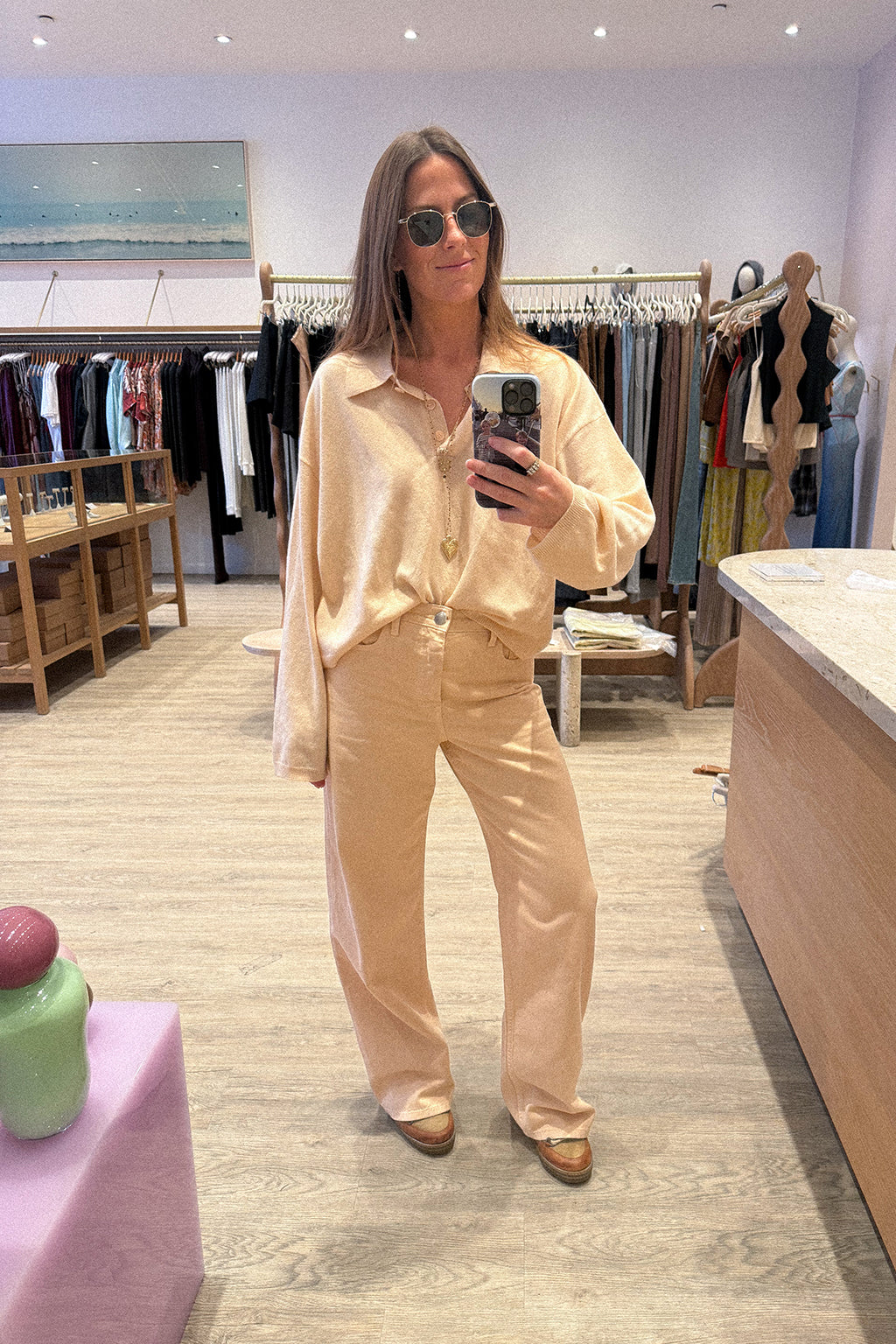 ELSIE RELAXED POLO SWEATER