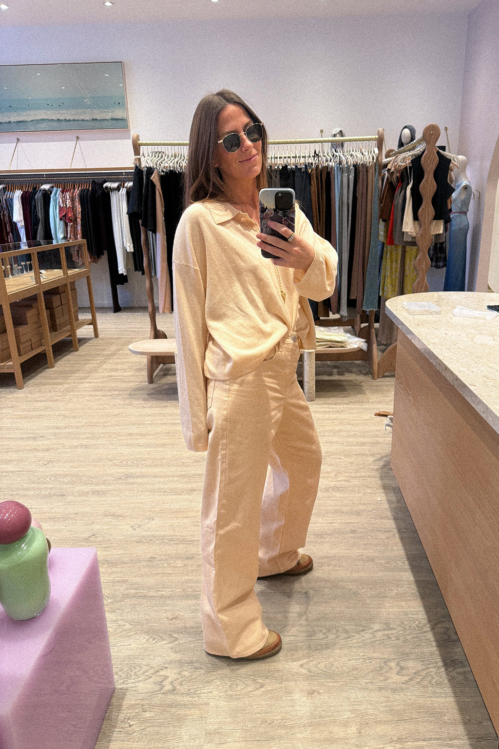 ELSIE RELAXED POLO SWEATER