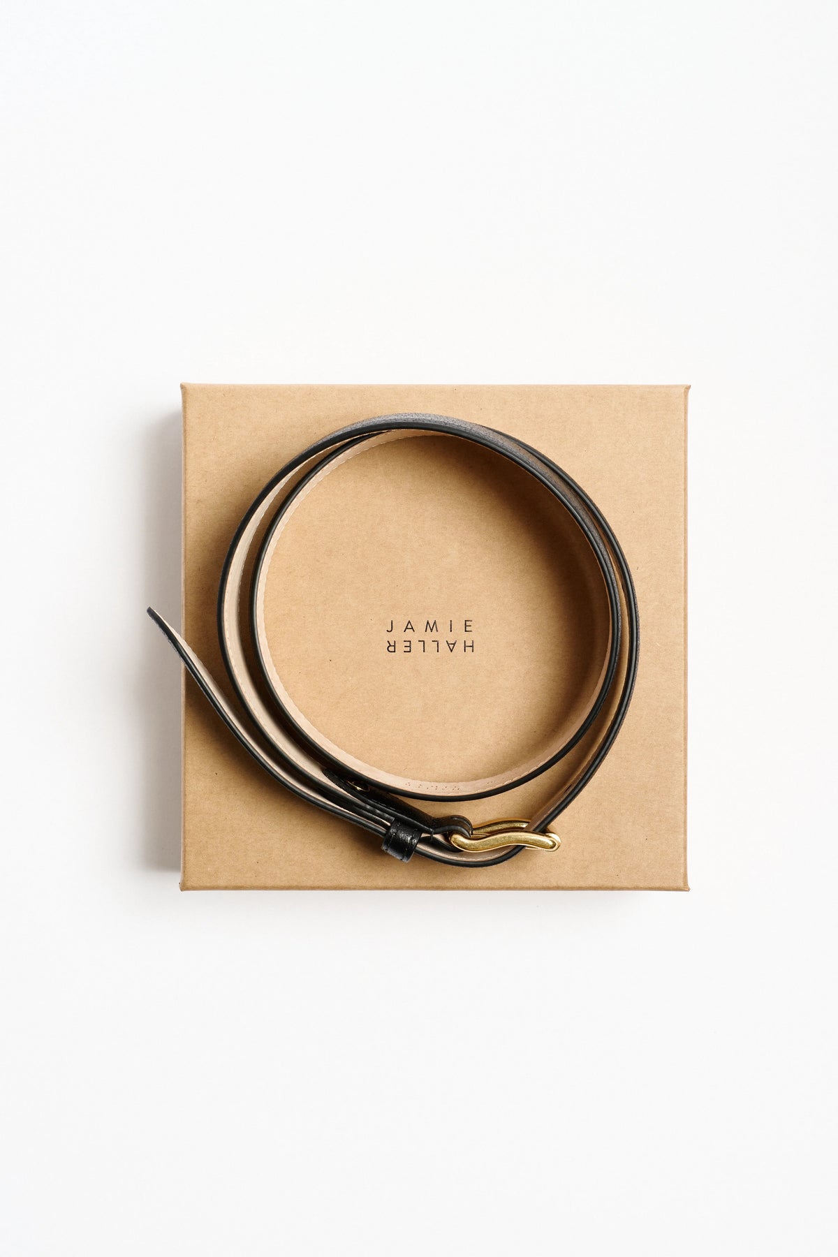THE WAVE BELT IN BLACK LEATHER