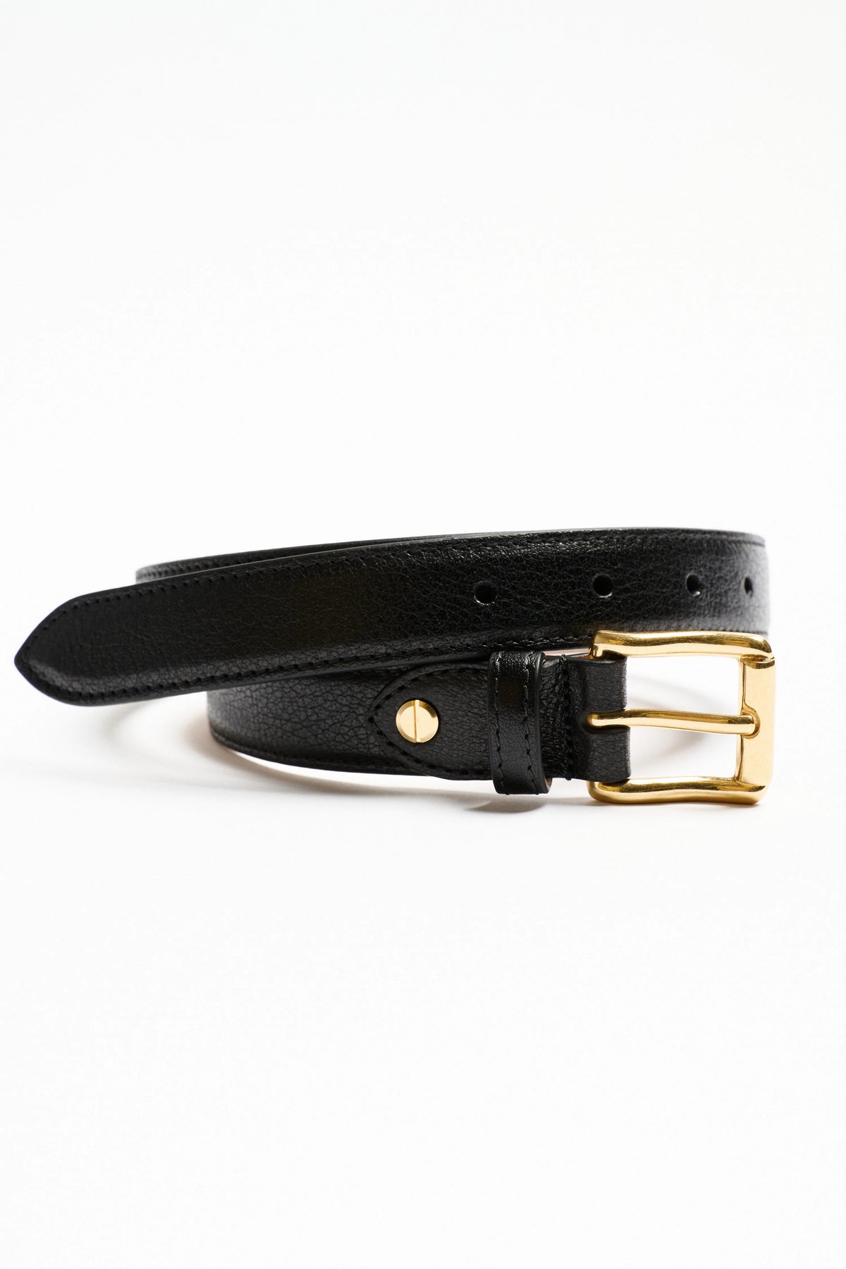 THE WAVE BELT IN BLACK LEATHER