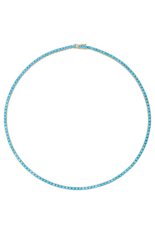 LARGE 16" 4-PRONG TURQUOISE TENNIS NECKLACE