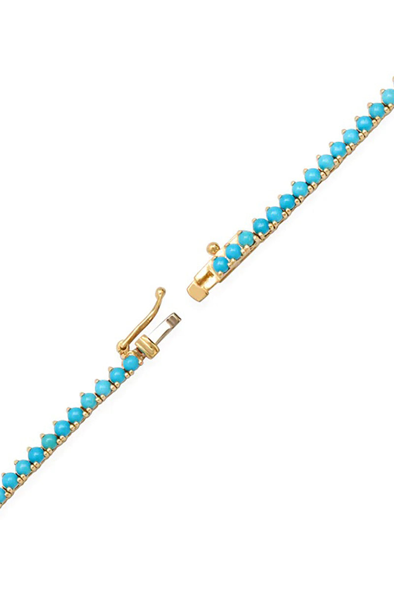 3-PRONG TURQUOISE TENNIS NECKLACE