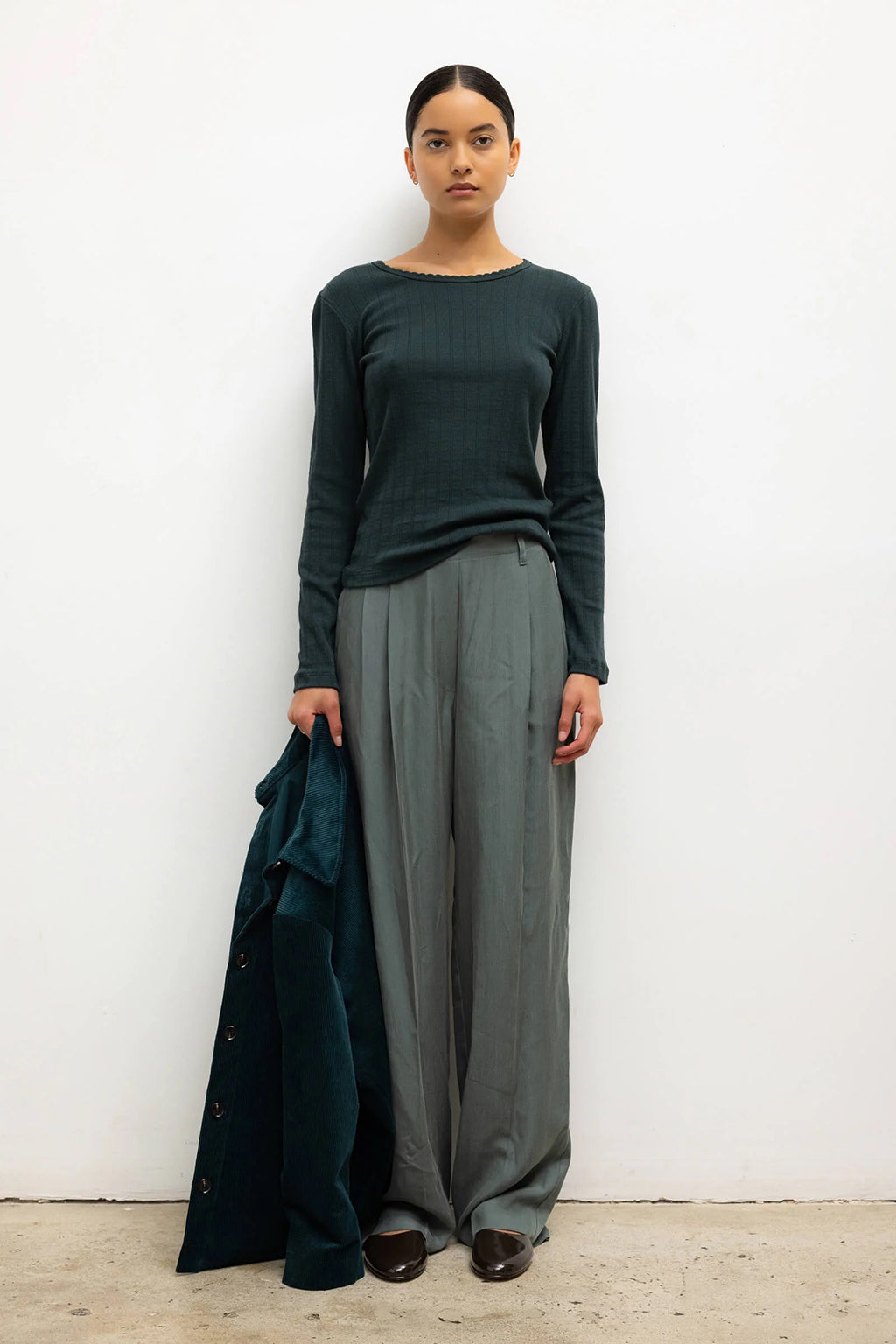 POINTELLE SLIM FIT LONG SLEEVE TEE