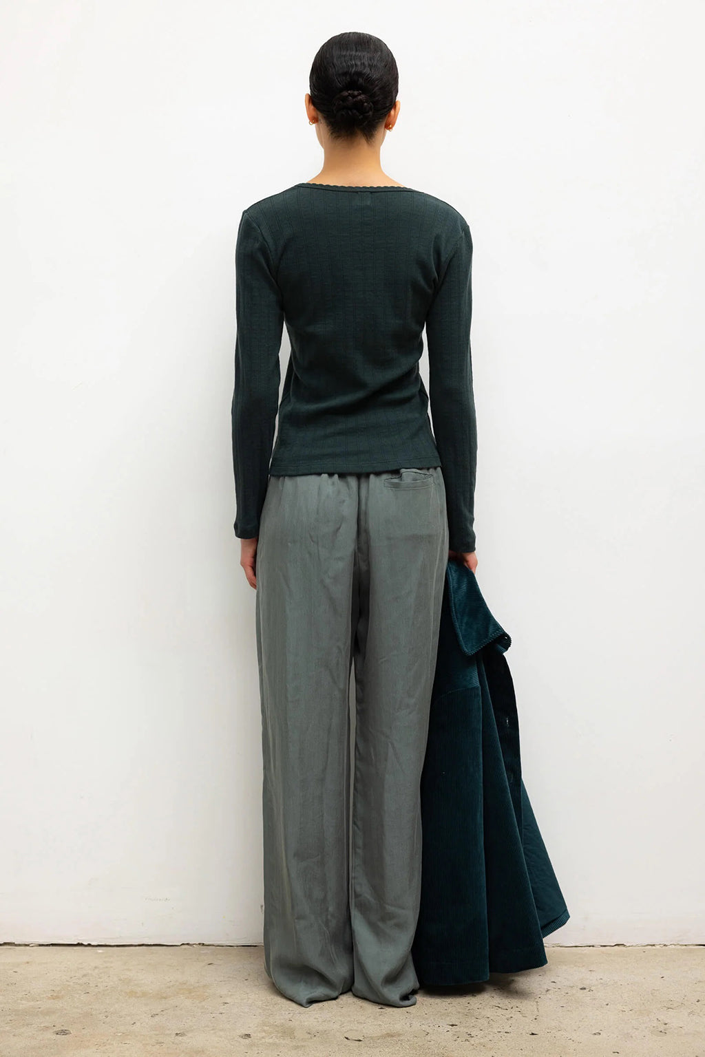 POINTELLE SLIM FIT LONG SLEEVE TEE