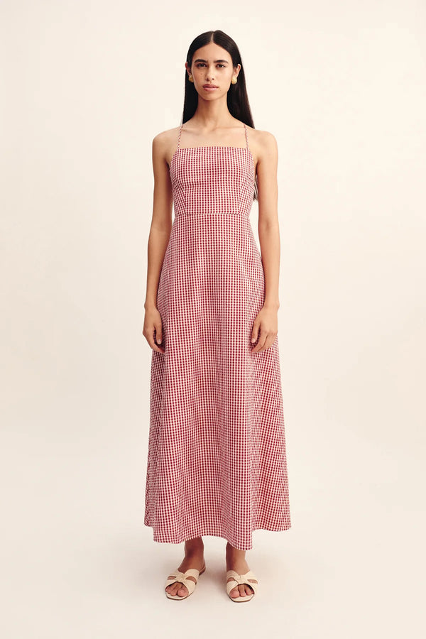 LORI DRESS IN RED GINGHAM