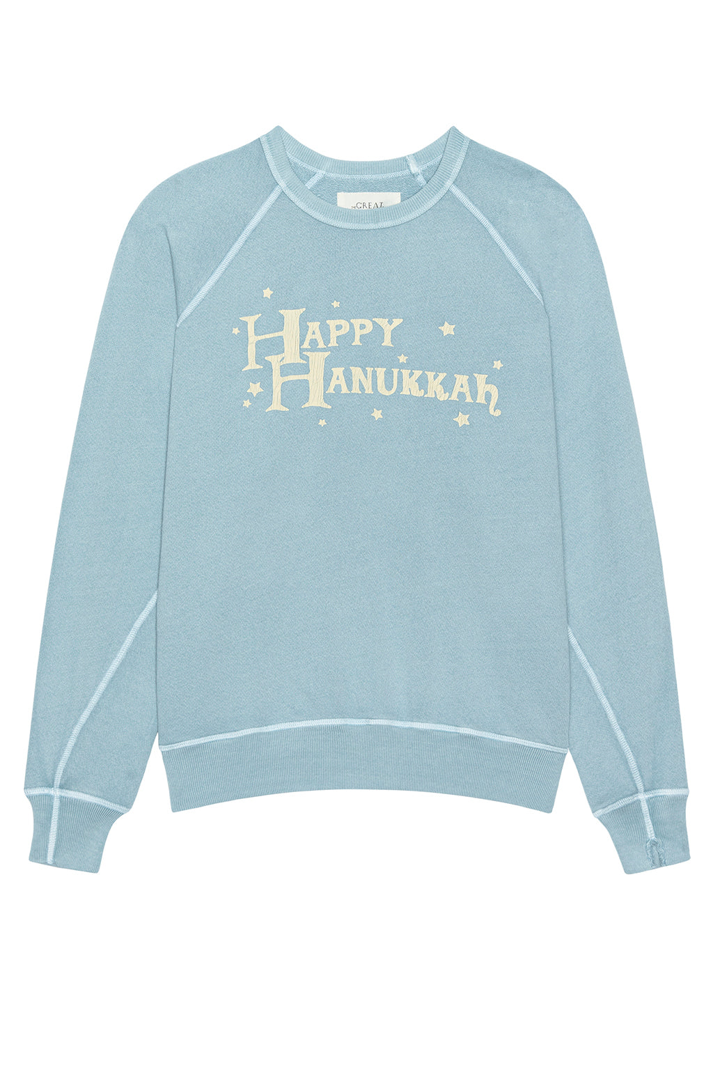 THE COLLEGE SWEATSHIRT WITH HAPPY HANUKKAH GRAPHIC