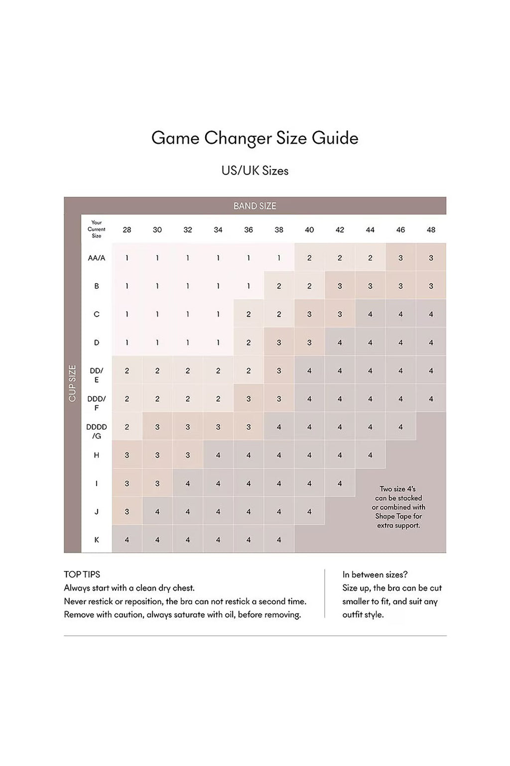 GAME CHANGER LIFT & SHAPE ADHESIVE BRA 4 PACK