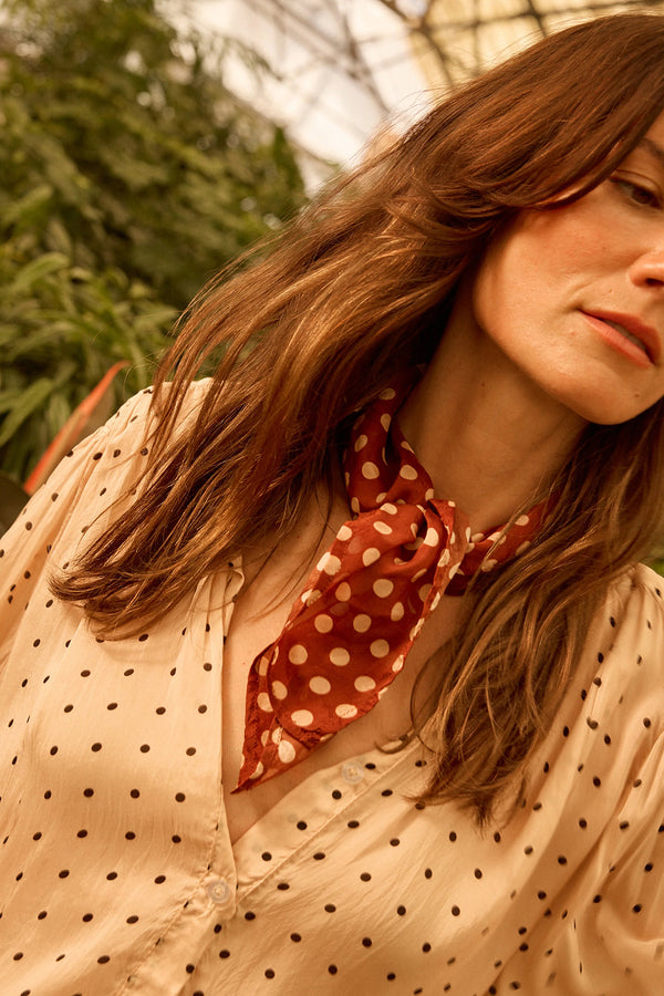 SQUARE SCARF - POLKA DOT CAPPUCINO *pre-order*