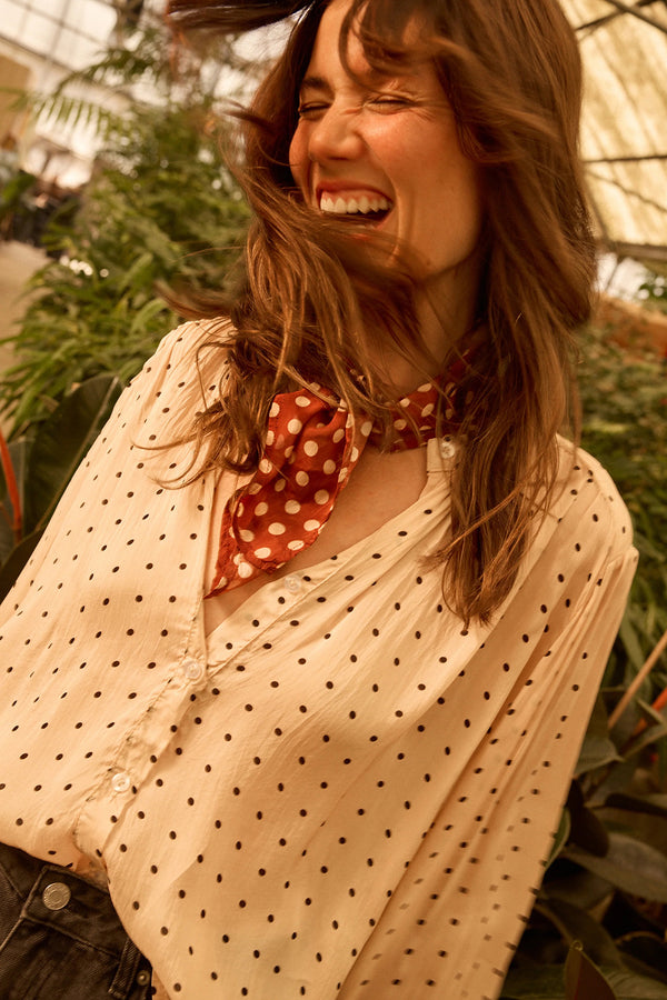 SQUARE SCARF - POLKA DOT CAPPUCINO *pre-order*