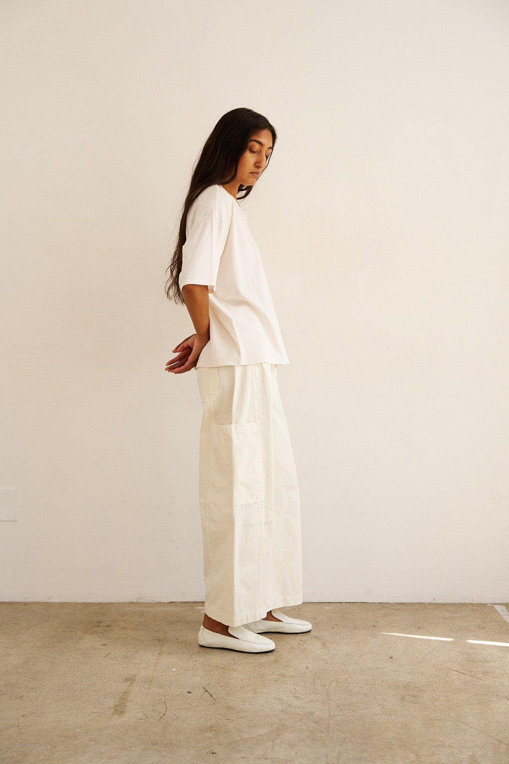 THE BAGGY PAINTER CROP PANT IN WHITE