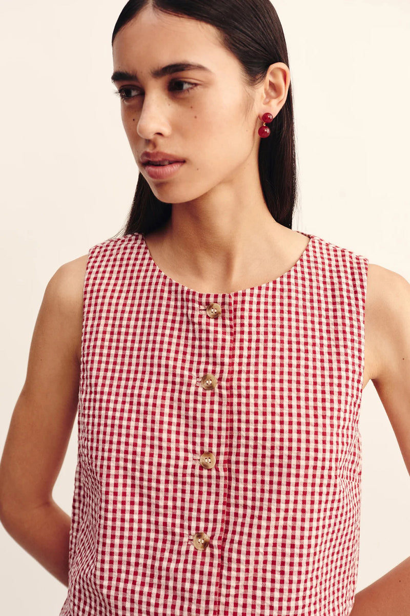 RIO TOP IN RED GINGHAM