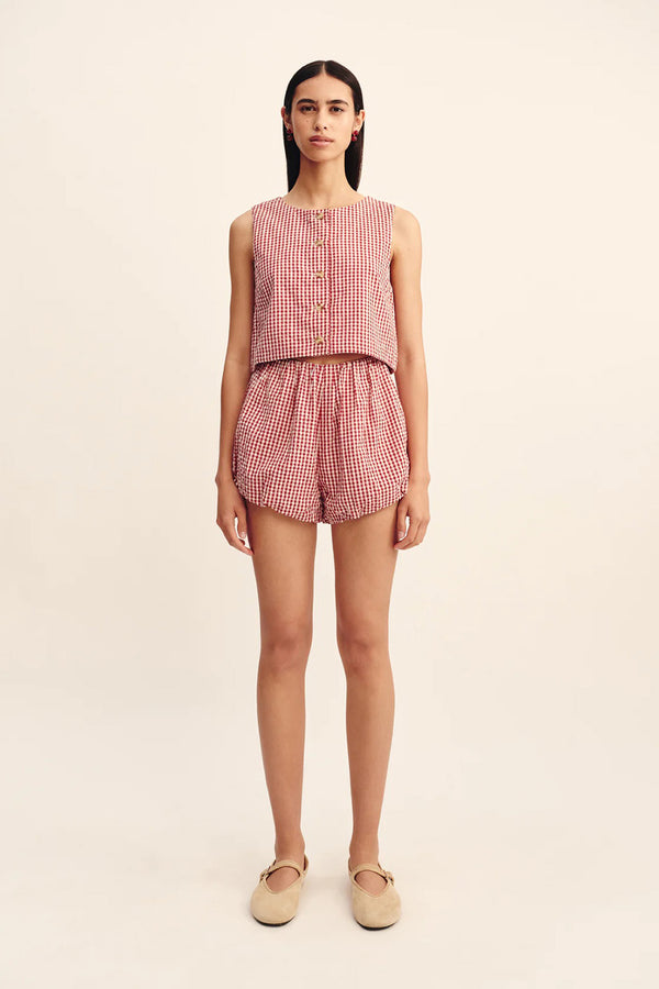 RIO TOP IN RED GINGHAM