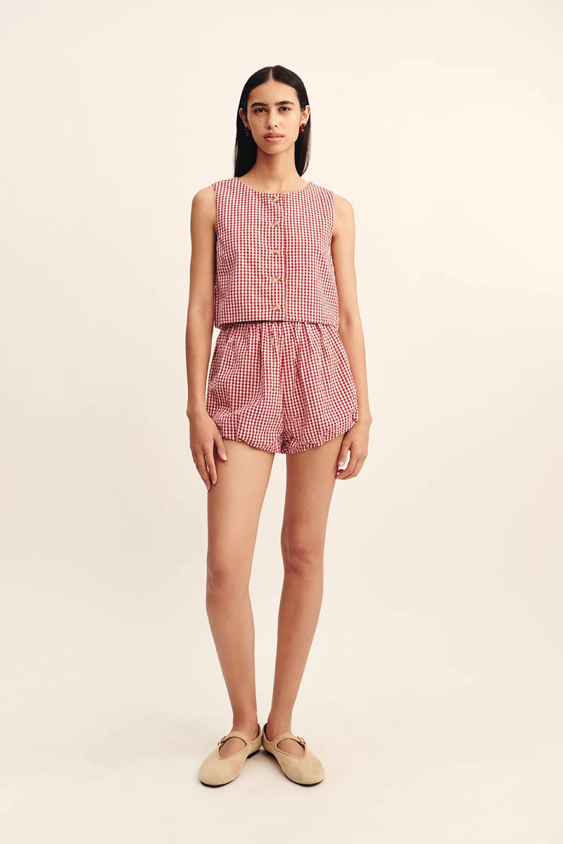 RIO TOP IN RED GINGHAM