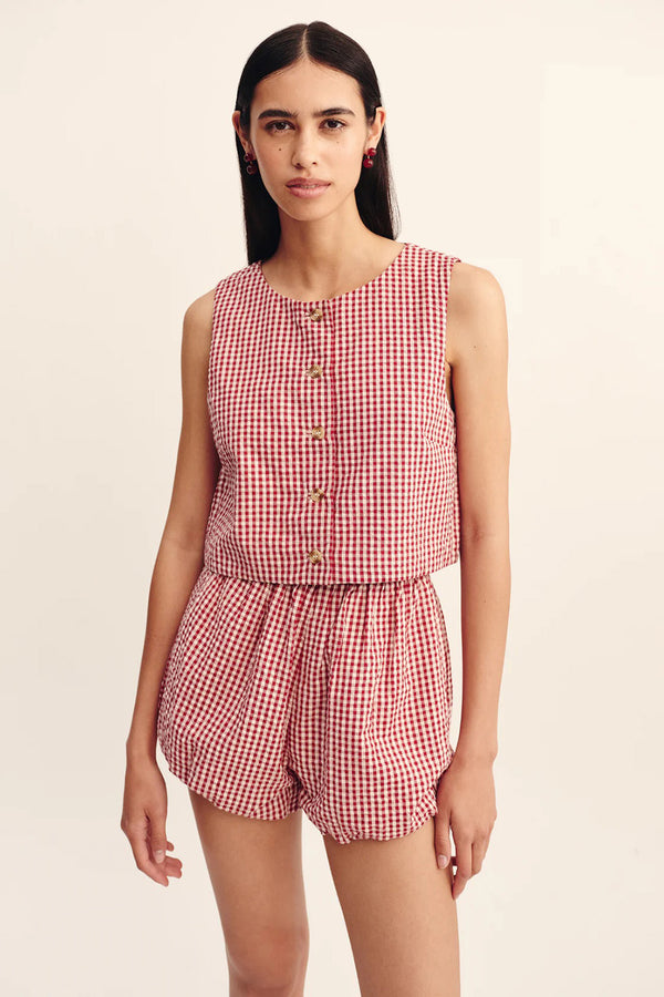 RIO TOP IN RED GINGHAM