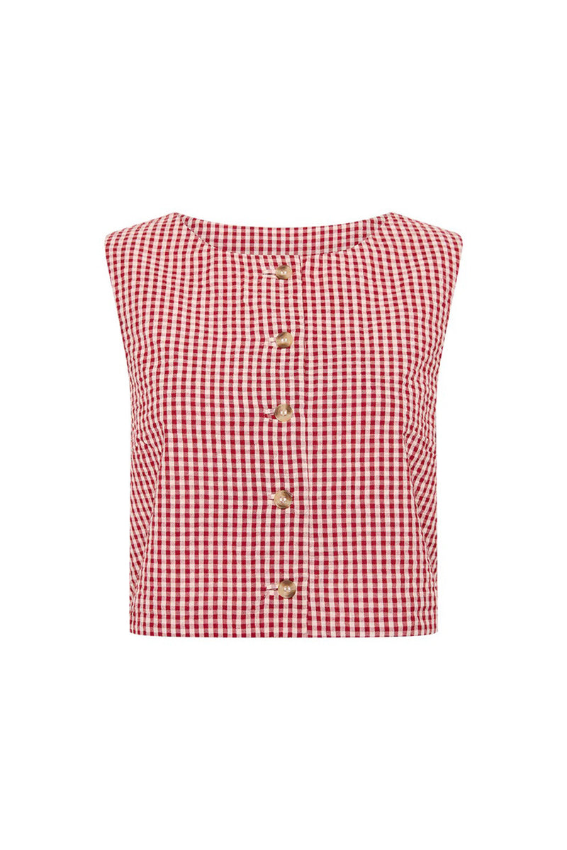 RIO TOP IN RED GINGHAM