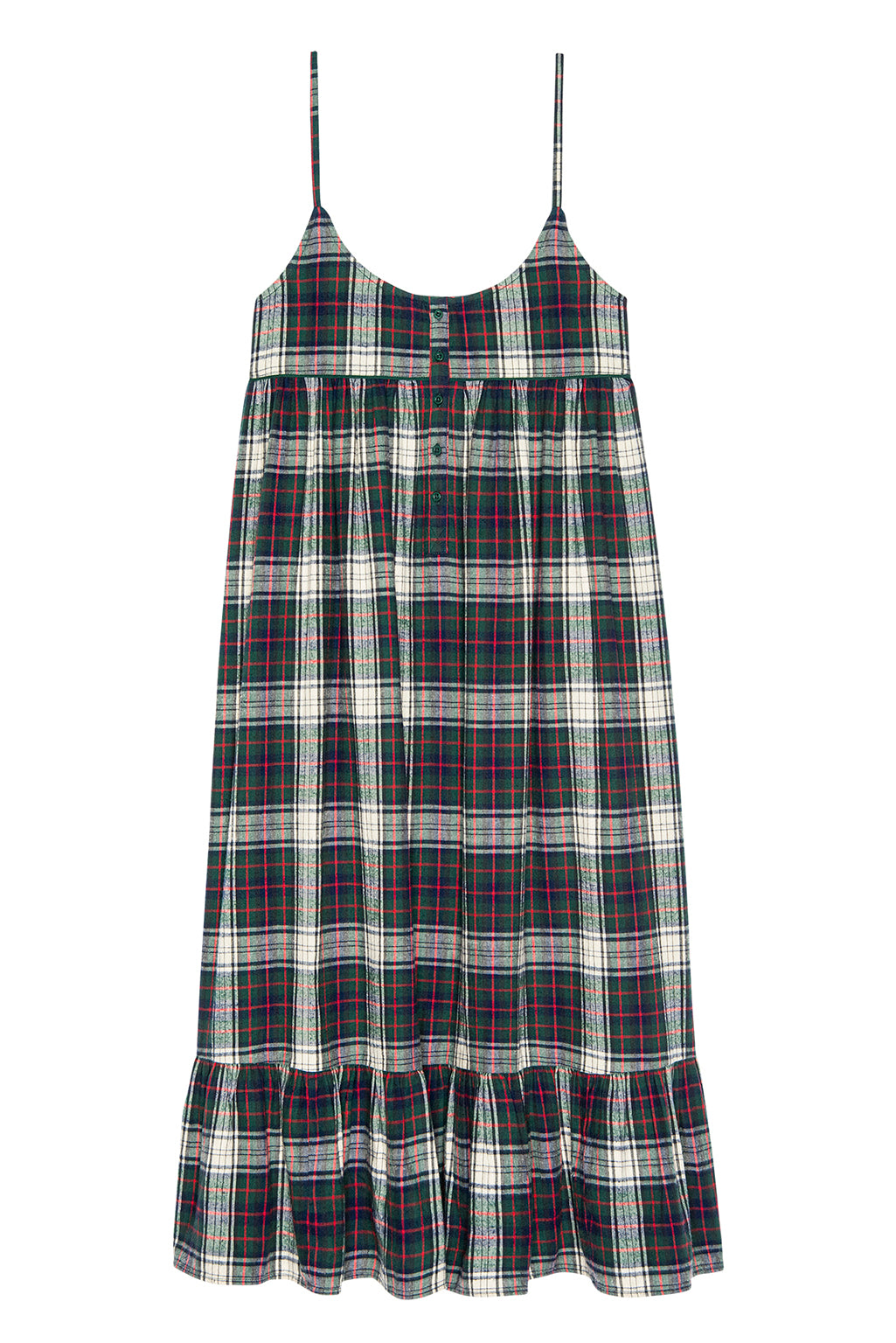 THE FLANNEL RUFFLE TANK NIGHT DRESS
