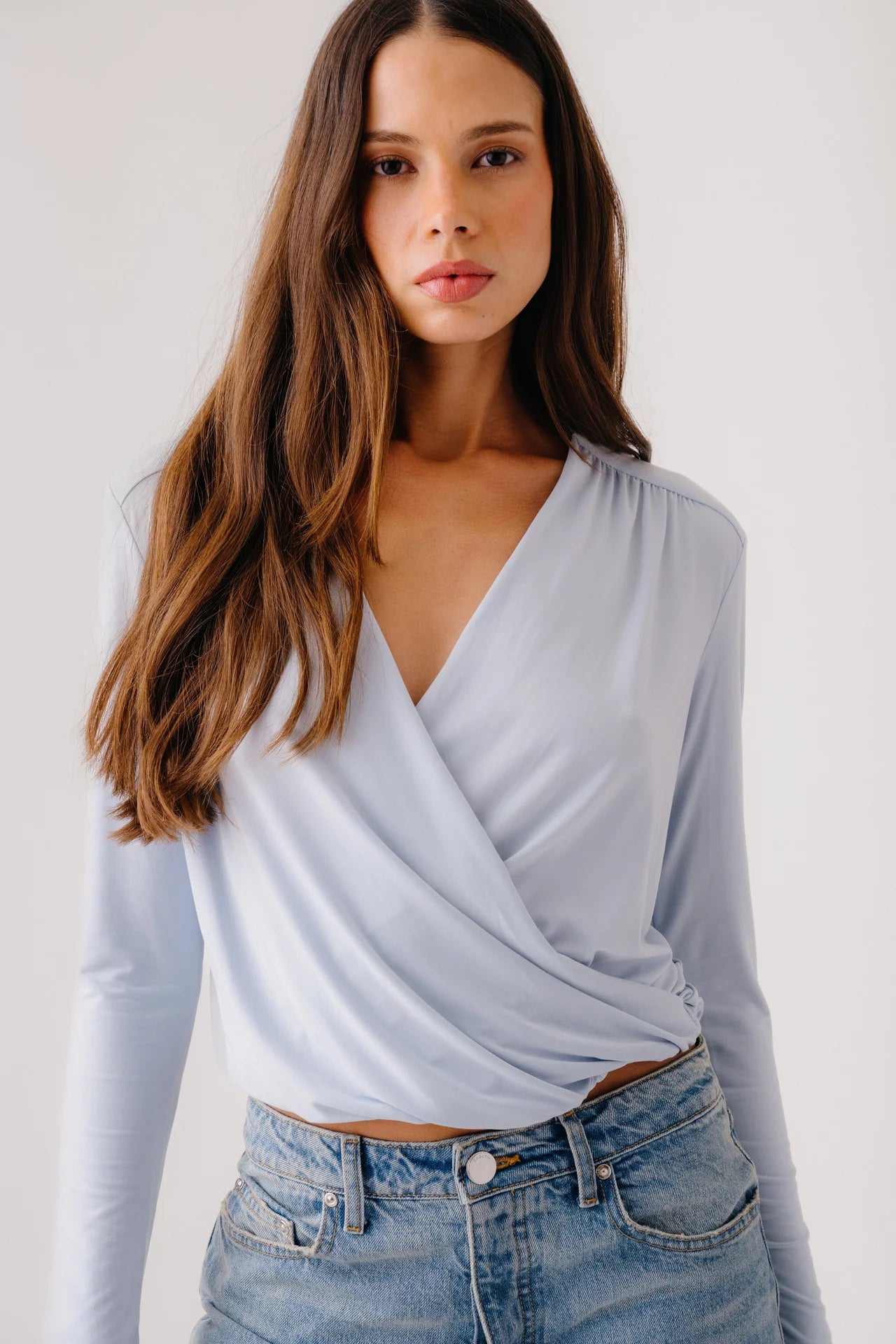 CADIZ GATHERED WRAP SHIRT