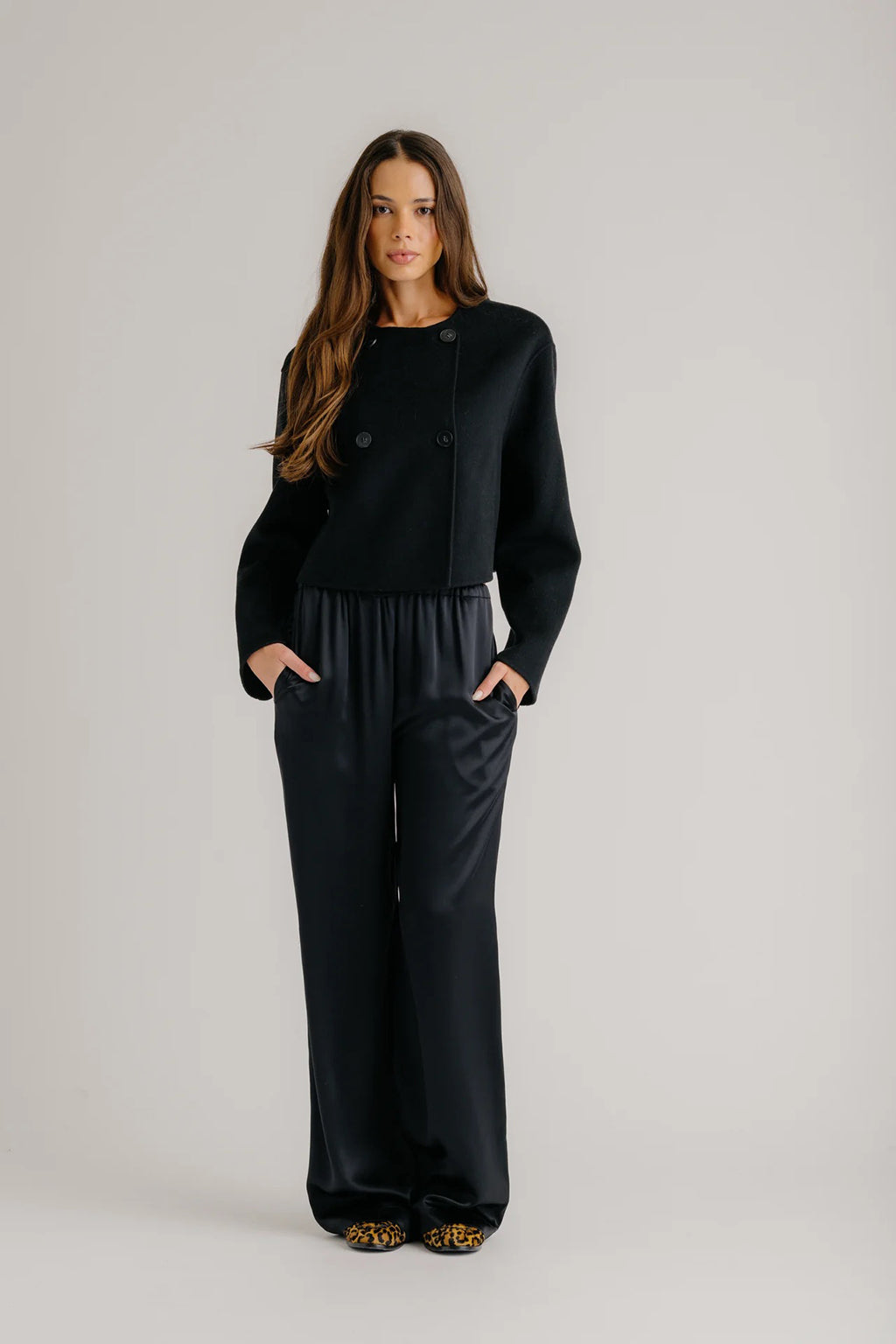 FLOREN CROPPED DOUBLE BREASTED JACKET