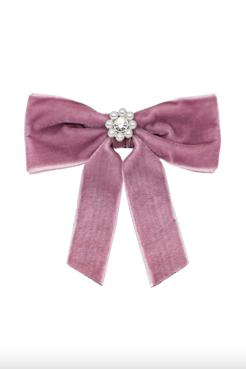 MINI ICONIC VELVET BOW BARRETTE