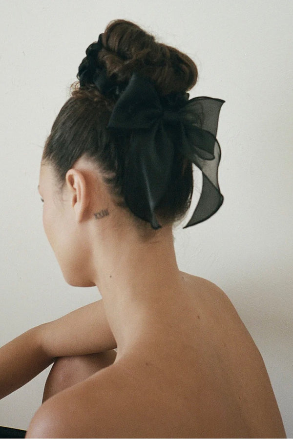 BOW BARRETTE IN DUSK BLACK