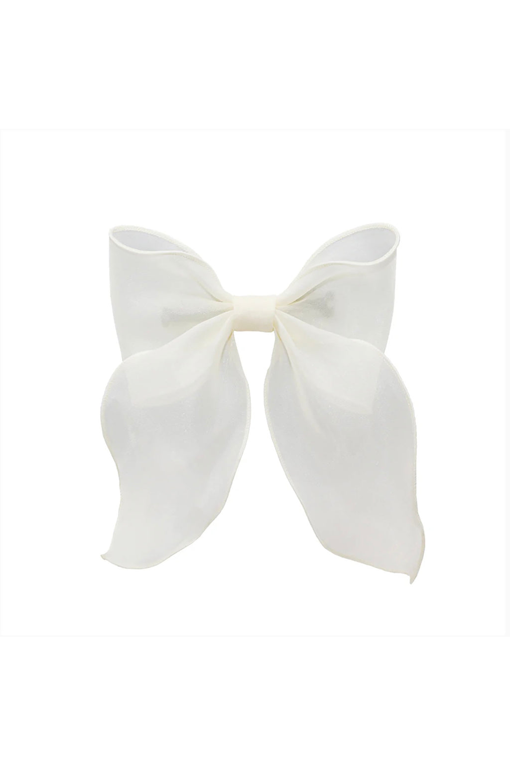 BOW BARRETTE IN OYSTER WHITE