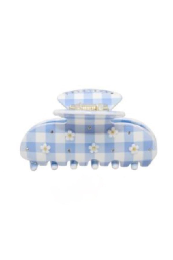 THE SWEETHEART CLIP IN DAISY BLUE PICNIC